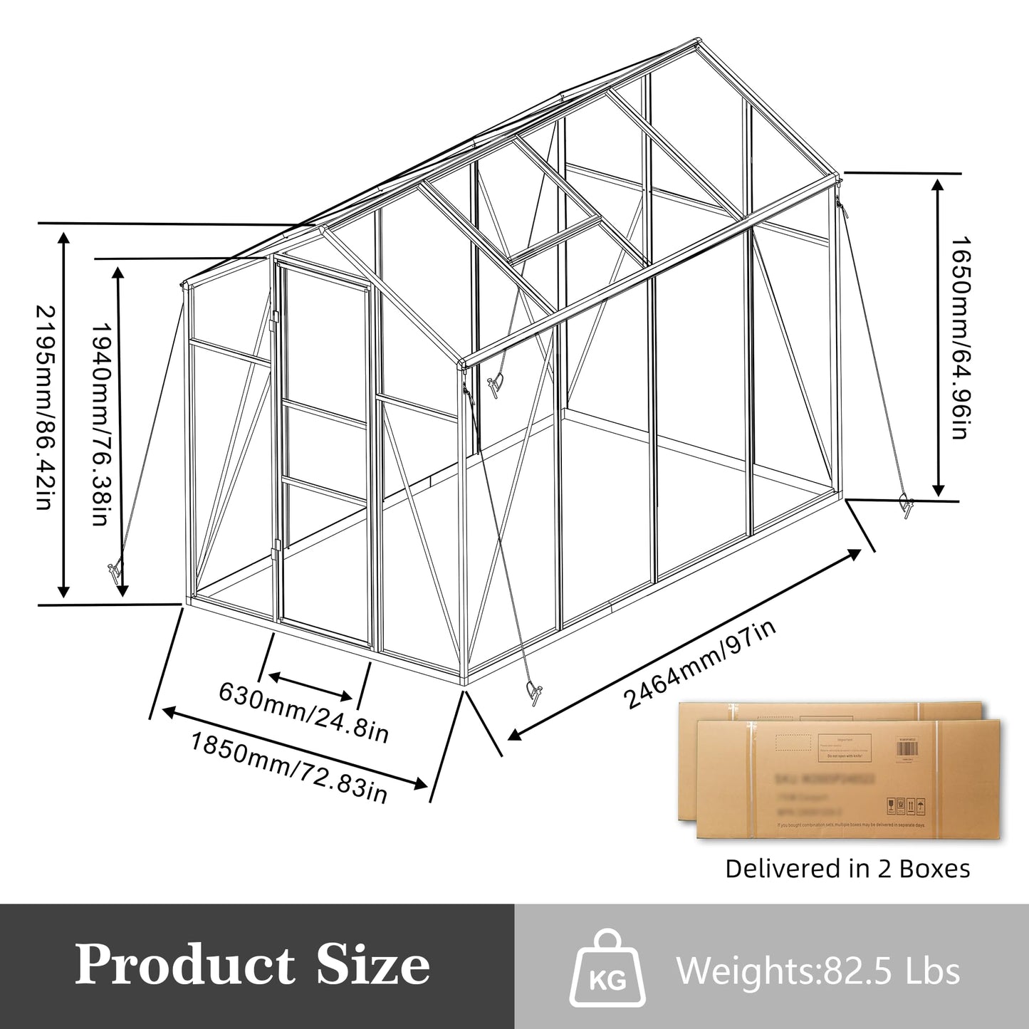 YOPTO 6x8 FT All Weather Greenhouses for Outdoor,Heavy Duty Polycarbonate Greenhouse, Walk-in Garden Green House with Raised Base and Ventilation Window for Outside, Backyard,Black