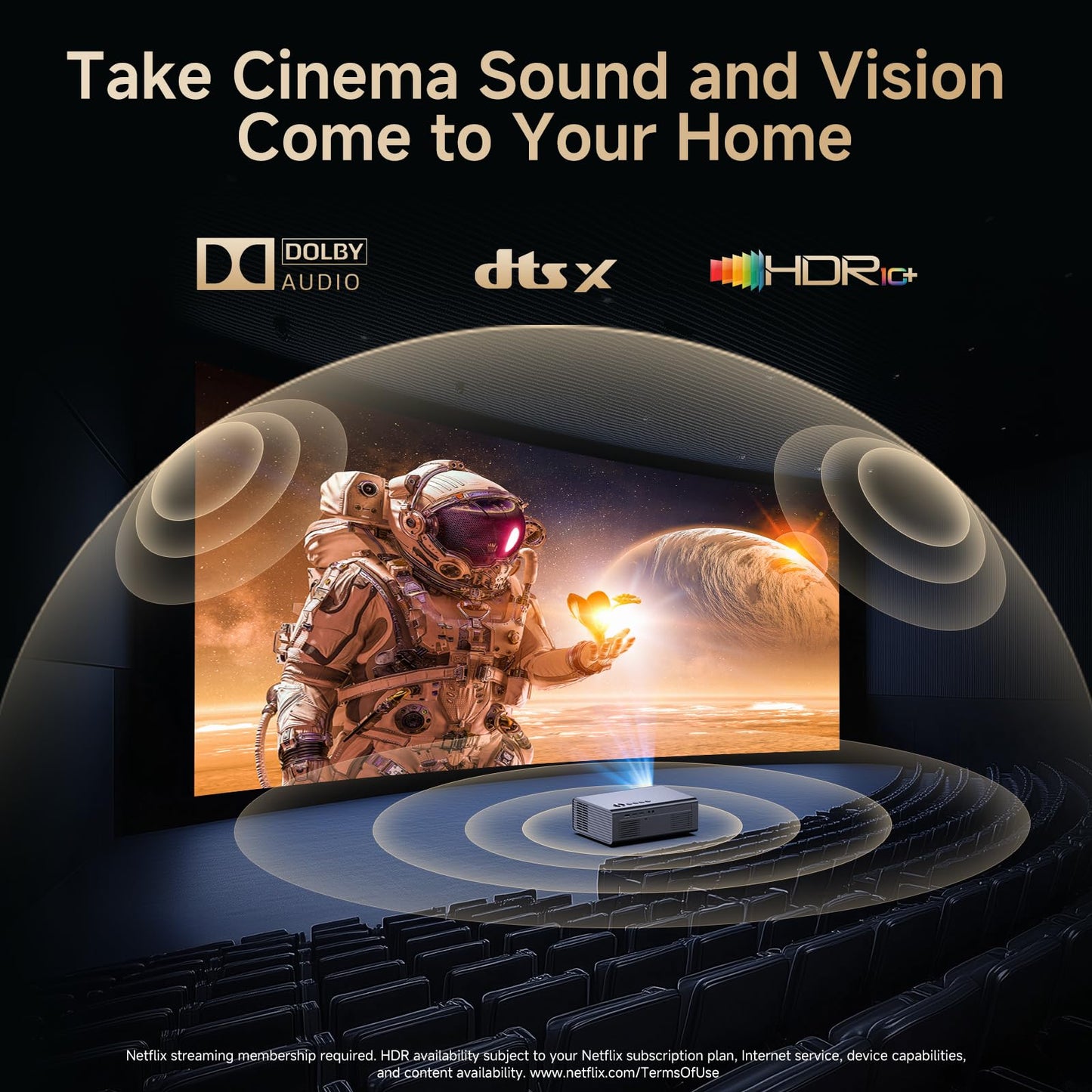 4K Projector with Built-in Apps, 1500ANSI Auto Focus&6D Keystone Dolby Audio Kogata Smart Projector with WiFi 6 Bluetooth Outdoor Movie Proyector for Home Theater HDR10+ UPGRADE