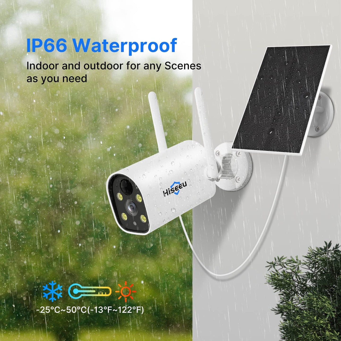 Hiseeu Solar Wireless Security Camera System Outdoor, 10-Channel 2K NVR, 4MP Battery Cameras, AI Human Detection, Color Night Vision, 2-Way Audio, 1TB HDD