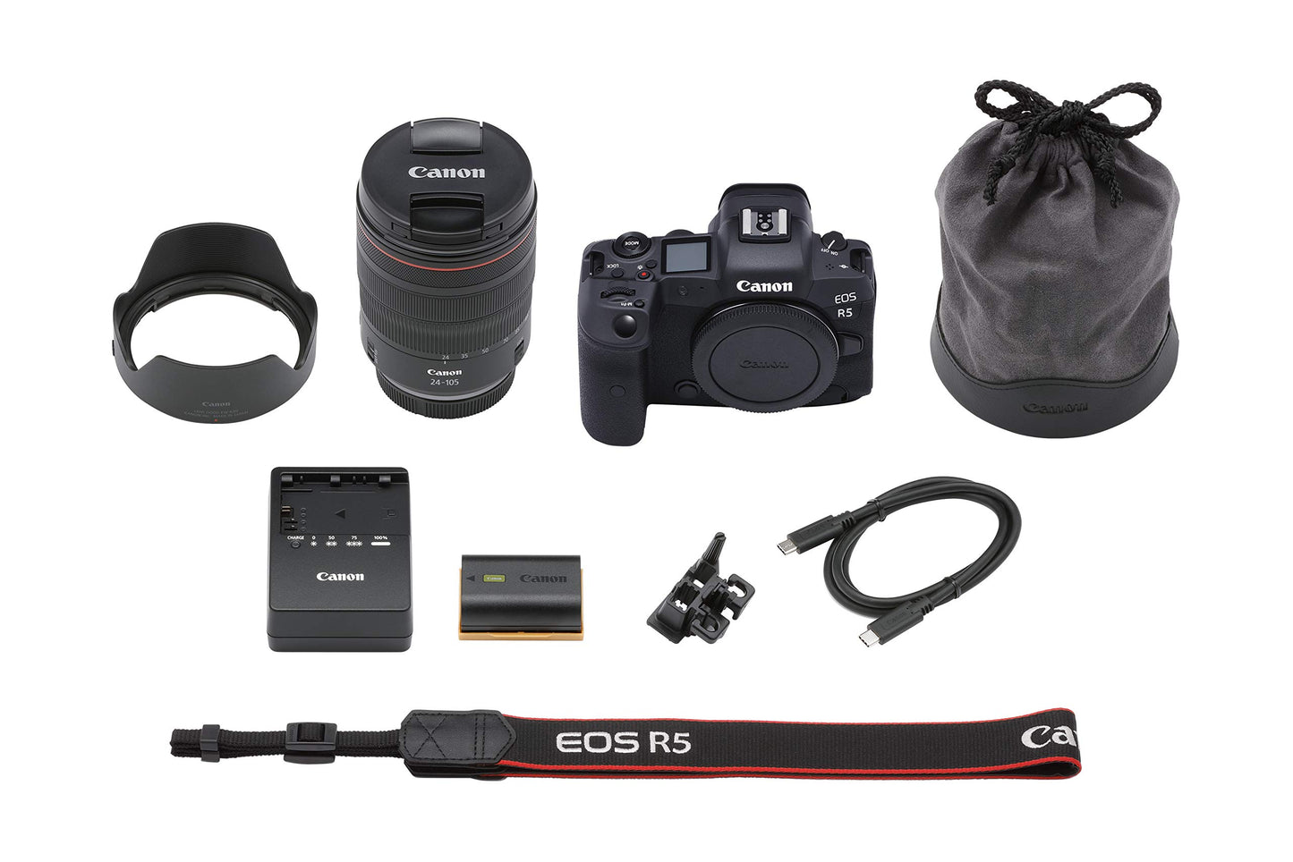 Canon EOS R5 Mirrorless Camera RF24-105mm F4 L is USM Lens Kit, Full-Frame Hybrid Camera, 8K Video, 45 Megapixel CMOS Sensor, DIGIC X Image Processor, Up to 12 FPS, RF Mount, Black
