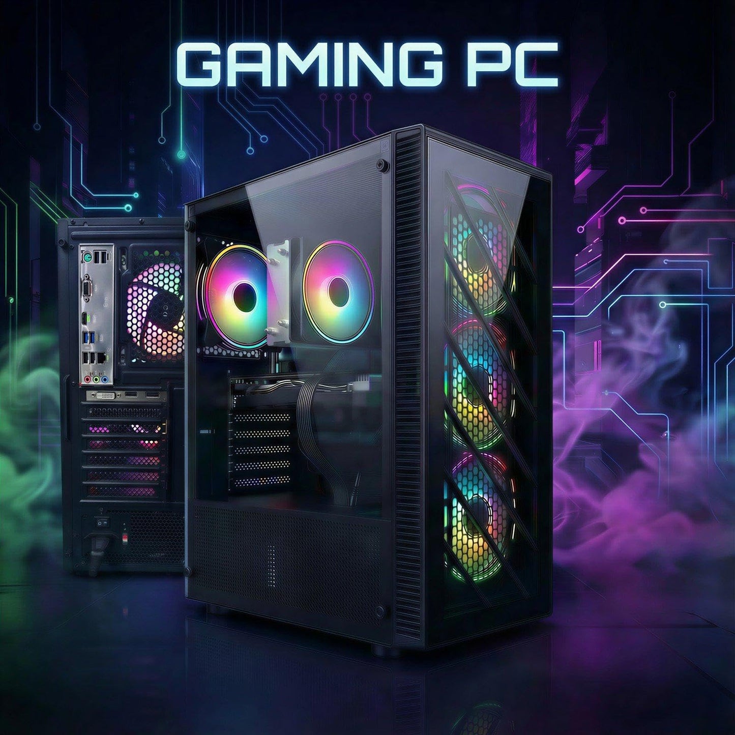 STGAubron Gaming PC Computer Desktop, Intel Core i7 up to 3.9G, Radeon RX 590 8G, 32GB RAM, 1TB SSD, WiFi 6, BT 5.0, RGB Fan x4, Windows 11 Home