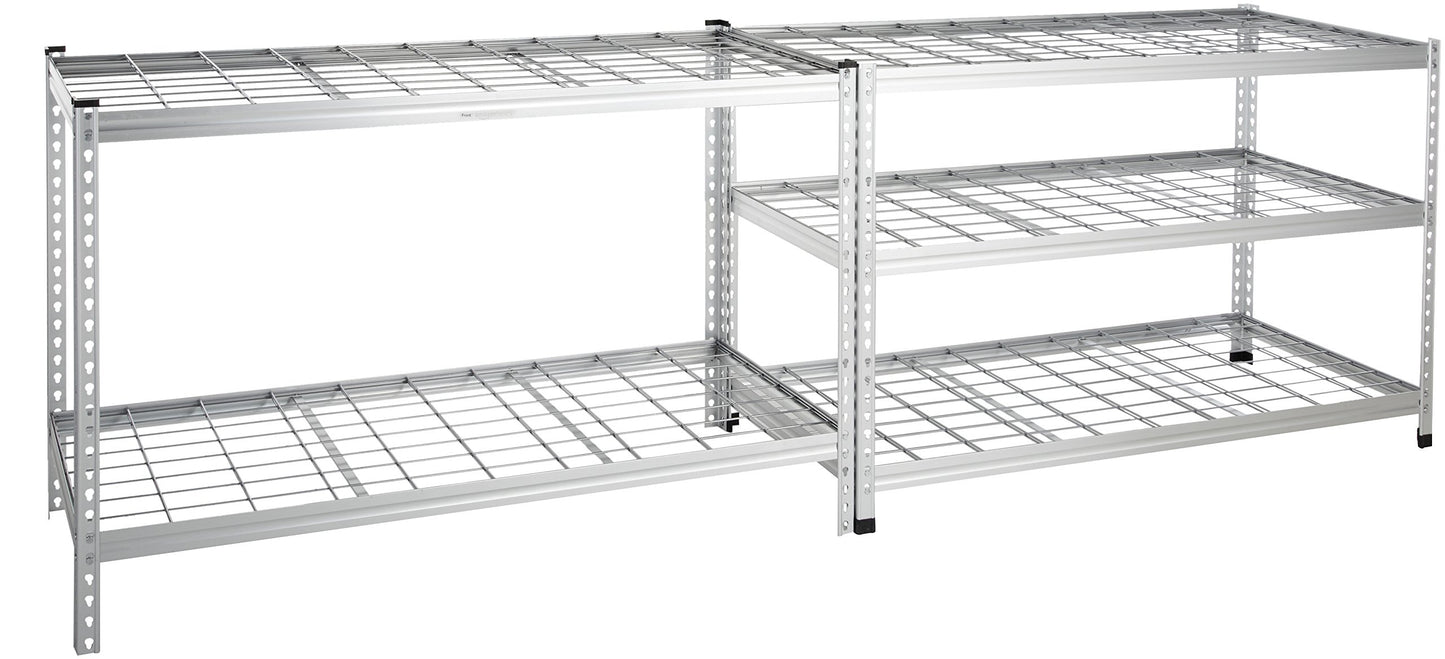 Amazon Basics Heavy Duty 5 Shelf Storage Shelving Unit, High-Grade Aluminum, Shelves, Adjustable Height, 60" x 24" x 78", Silver