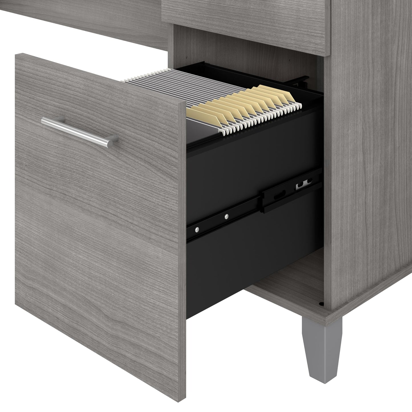 Bush Home Somerset 72W 3 Position Sit to Stand Adjustable Standing L Shaped Desk in Platinum Gray, Ergonomic Corner Computer Office Table
