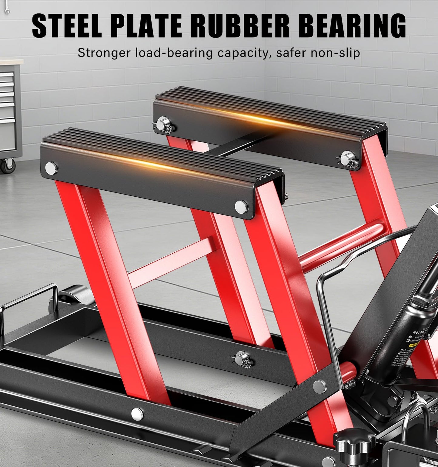 Heavy Duty Motorcycle Scissor Lift Jack 1500 LBS, Motorcycle Lift Table 4.5" to 14.6" Height, Hydraulic Motorcycle Lift Motorcycle Lift Jack Portable Steel Construction for Motorcycle, ATV, Dirt Bike