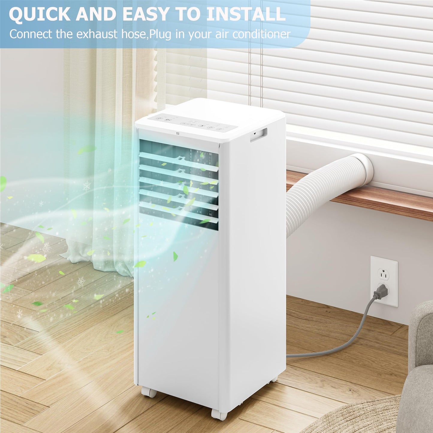 GARVEE 8000 BTU Portable Air Conditioners with Remote Control for Rooms, 3 in 1 Portable AC Unit with Cooling/Dehumidifying/Fan Mode