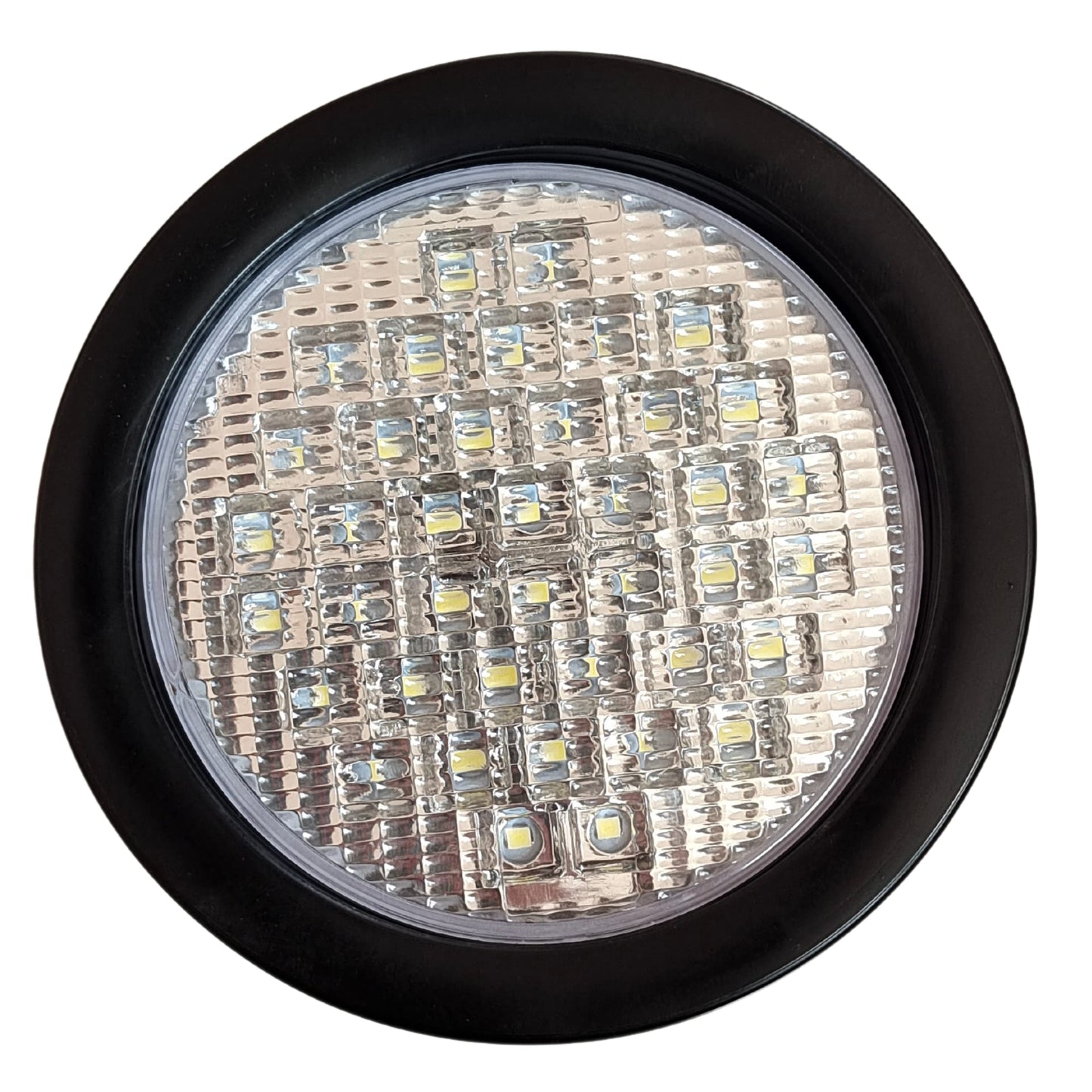 All Star Truck Parts 4in Round LED Backup Lights, 40 Diodes, Waterproof, Rubber, Model ASA440W2, 2x White