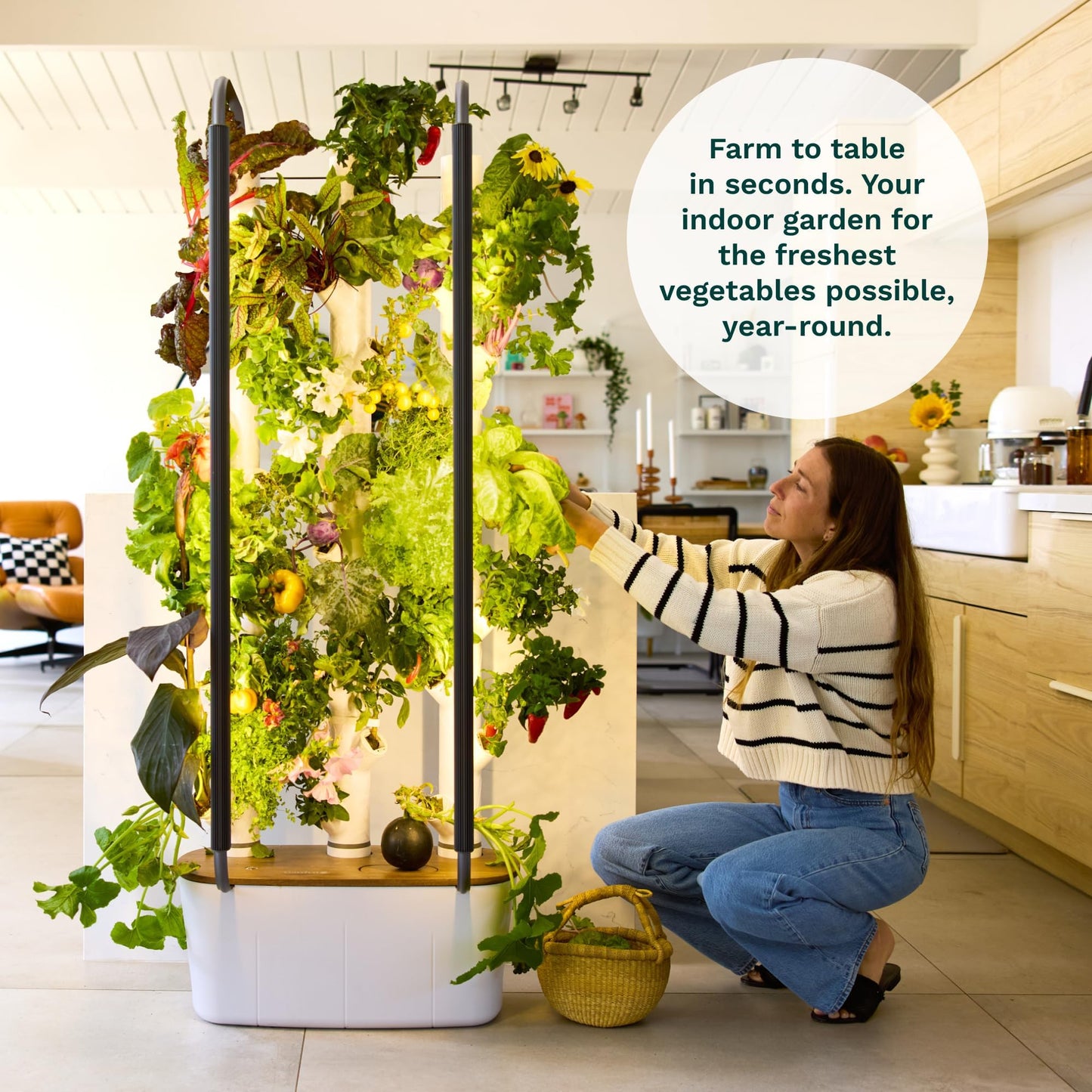 Gardyn Home 4 Vertical Hydroponics Growing System Kit - 30 Non-GMO Plants, Herbs, Vegetables - Smart Garden Hydroponic Herb Garden Planter Indoor Kit - Indoor Gardening System w/LED Grow Lights