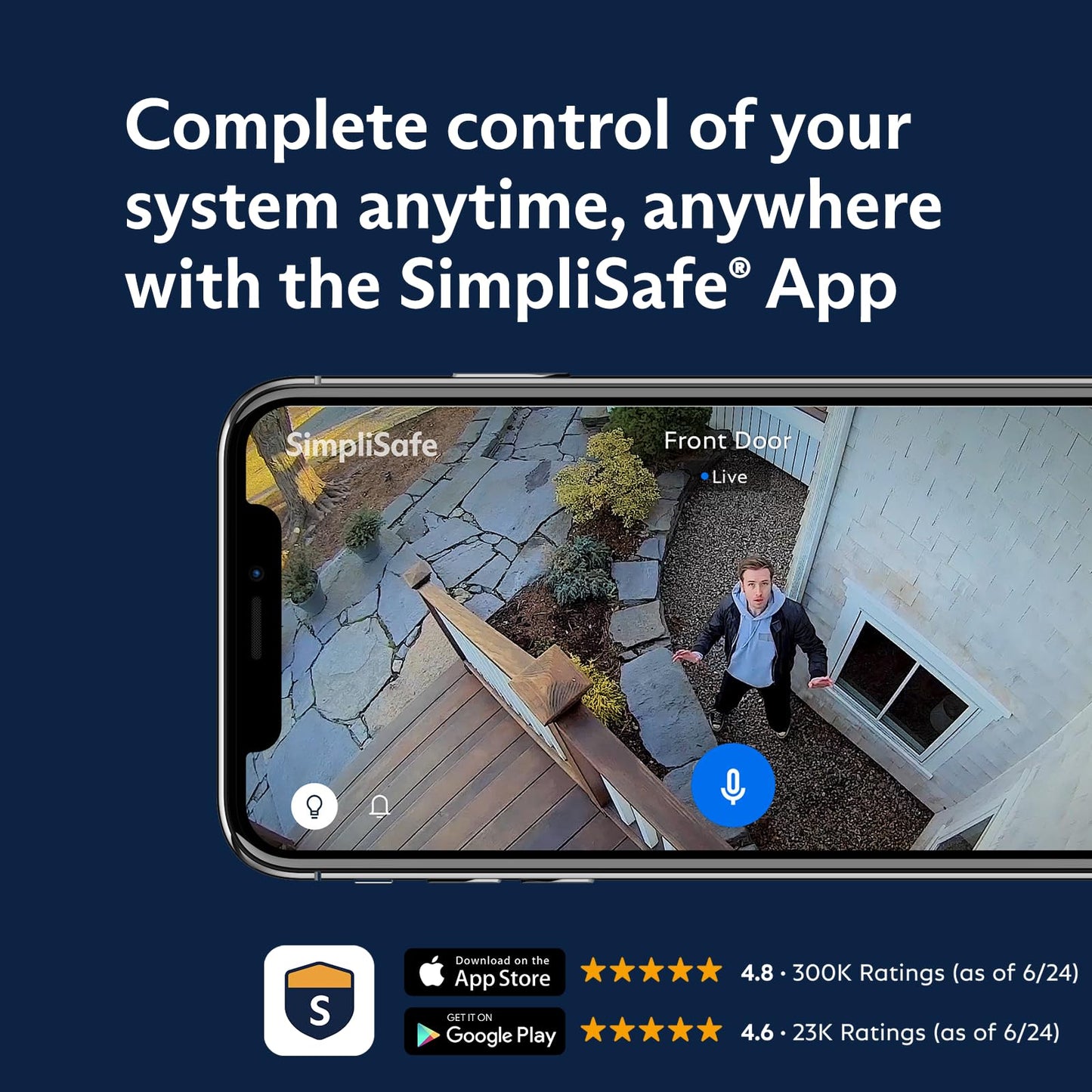 SimpliSafe 9 Piece Wireless Home Security System Gen 3 with Outdoor Camera and Wired Video Doorbell - Optional 24/7 Professional Monitoring - No Contract - Compatible with Alexa and Google Assistant