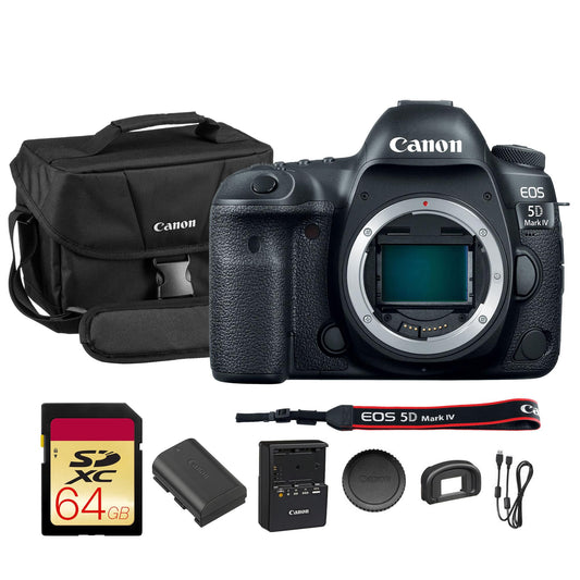 Canon EOS 5D Mark IV DSLR Camera (Body Only) – Full-Frame 30.4MP DSLR with 4K Video, Dual Pixel AF & Built-in Wi-Fi (1483C002) + Canon Shoulder Bag + 64GB Memory Card