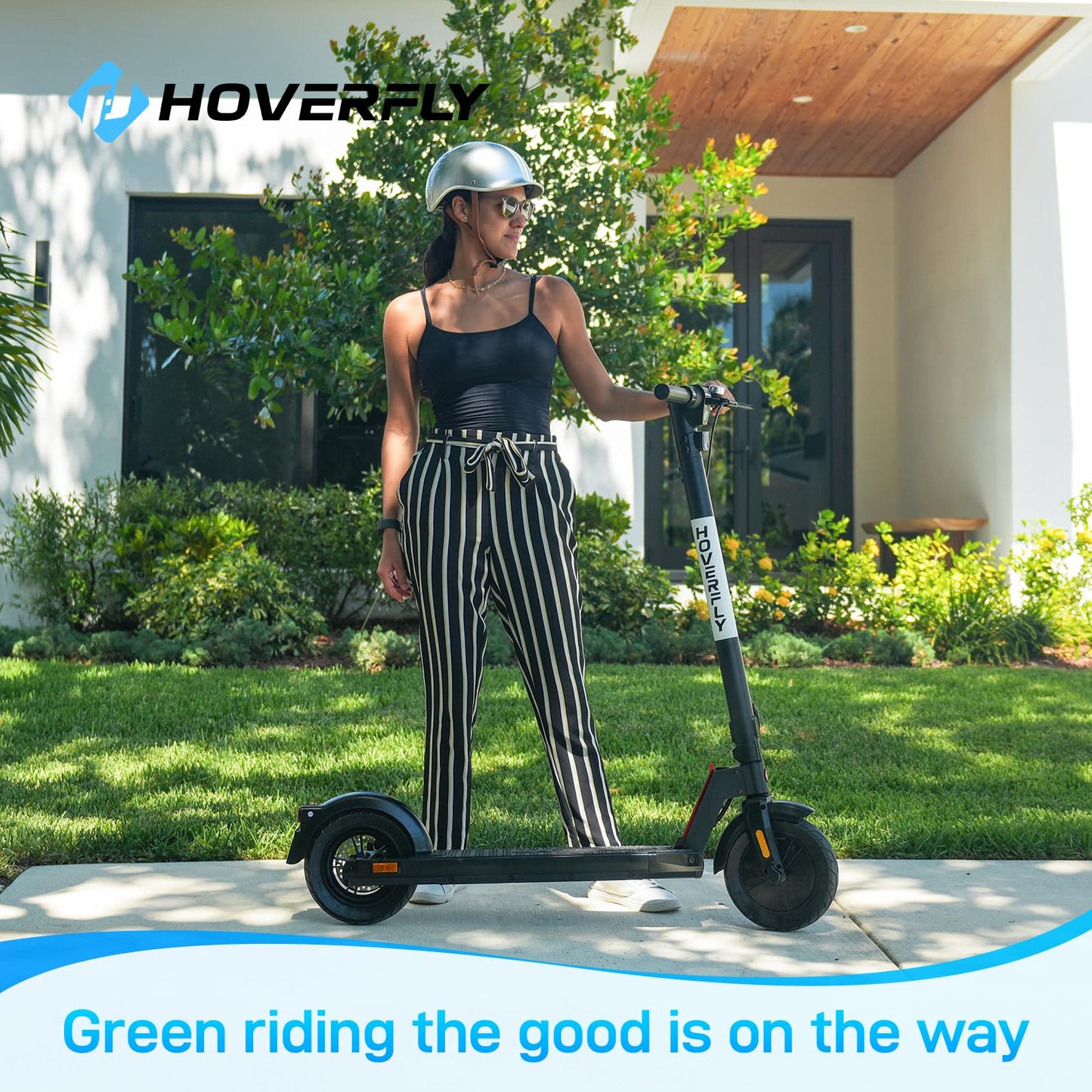 Hoverfly GXL MAX Electric Scooter for Adults, Anti-Flat 10'' Tire,Max 18 Mile Range, 15.5Mph Top Speed Powered by 300W Motor,Foldable Commuting EScooter with EABS Disc Brake Big LED Digital Display