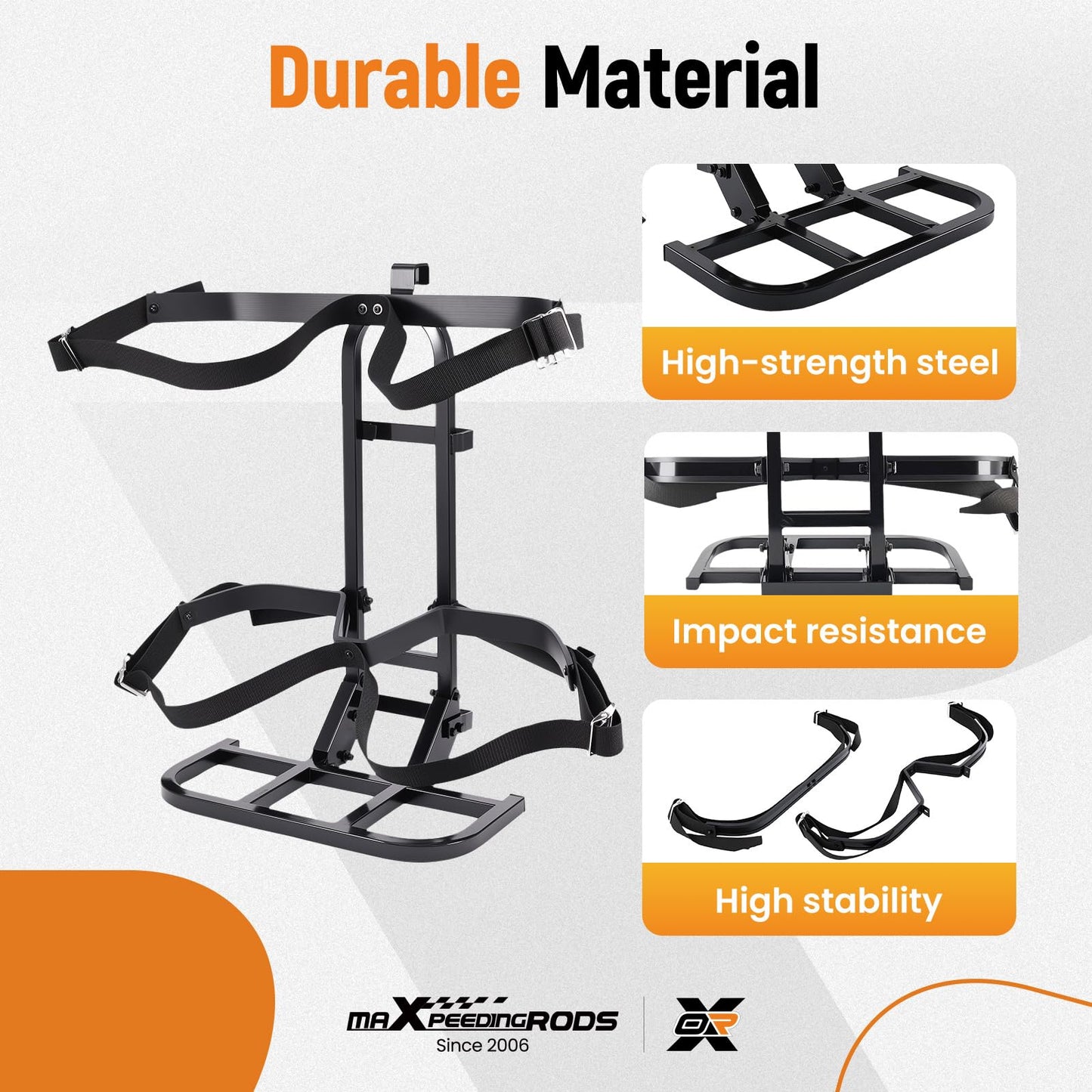 maXpeedingrods Upgraded Golf Cart Rear Seat Bag Holder for Club Car E-Z-GO Yamaha, Cart Bag Holder with Adjustable Strap, Better Fixation Space-Saving No Drilling Required Rust-Proof