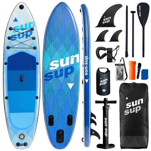 SunSUP 10.6ft Inflatable Stand Up Paddle Board, Non-Slip Deck with Complete Accessories for Adults Beginners, Perfect for Yoga Fishing Surfing
