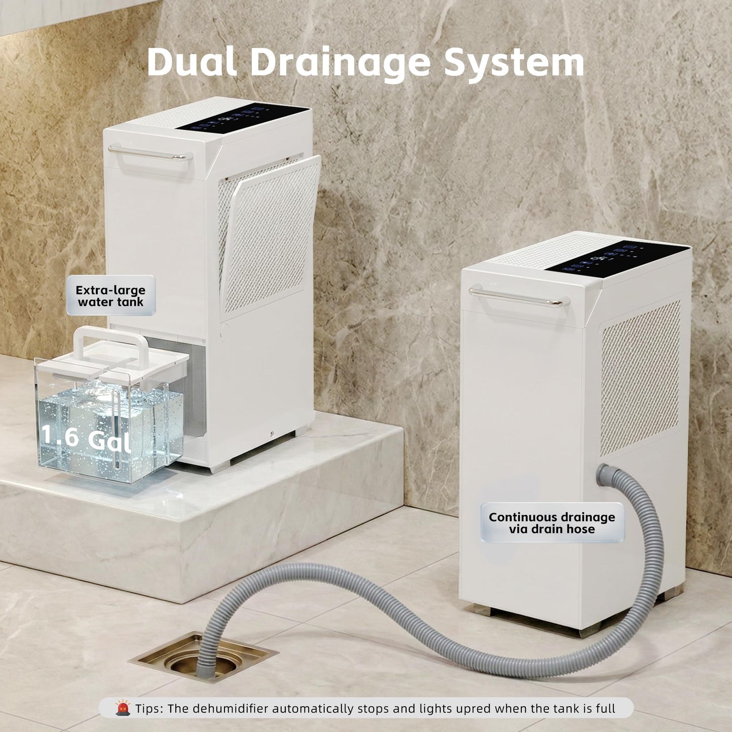 Uthfy 5500 Sq.Ft Dehumidifiers for Home and Basement, Max 100 Pint/Day Dehumidifier with Drain Hose, 24 H Timer & Child Lock, LED Panel, Ultra Quiet, whole house dehumidifiers for home, Bedroom