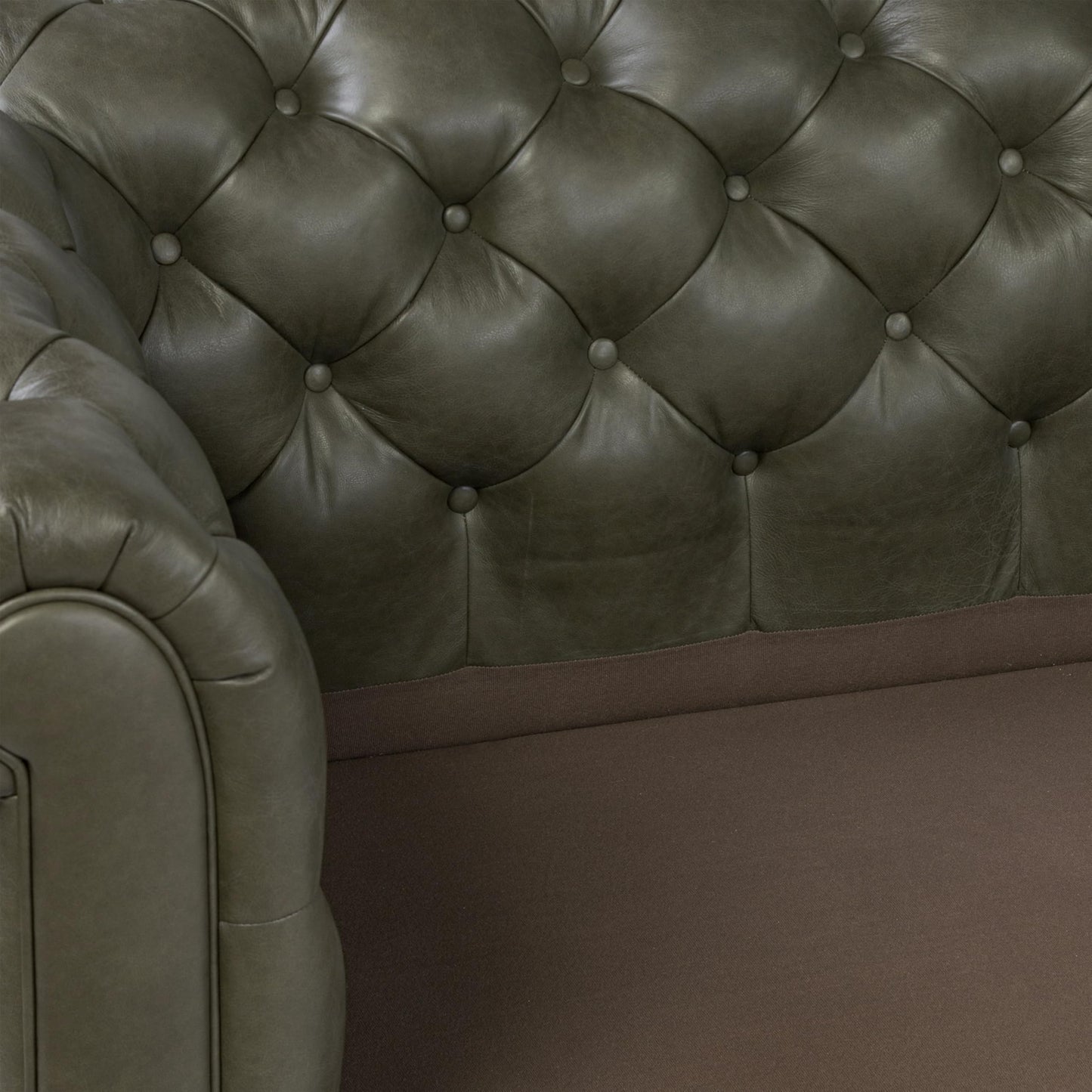 Poly & BARK Lyon Leather Couch - 87.4 Inch Sofa - Full-Grain Leather Sofa for Living Room with Feather-Down Topper - Living Room Couch - Vintage Italian Leather in Olivine Green