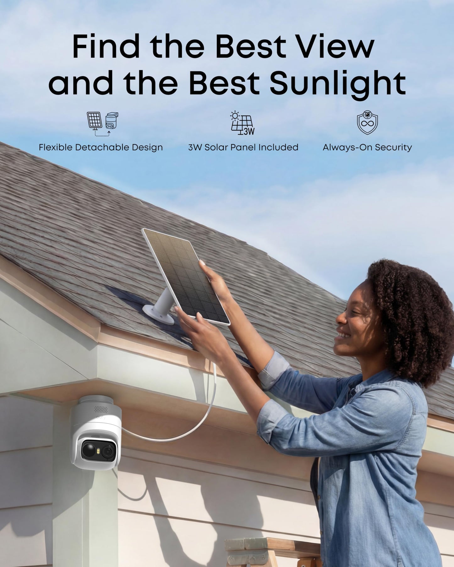 eufy Security eufyCam C37 4-Cam Kit, 360° Pan and Tilt Auto Tracking, Security Cameras Wireless Outdoor, 2K Solar Powered, Human/Vehicle/Pet/Face AI Detection, No Monthly Fee, Built-in Local Storage