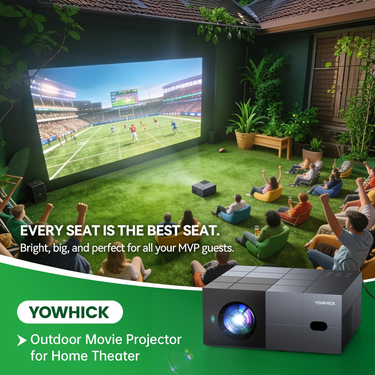 4K Projector with Built-in Apps, 1500 ANSI/Compatible with Netflix/Dolby Audio Smart Projector with WiFi 6 and Bluetooth 5.3,Outdoor Movie Proyector for Home Theater Gift for Her/Him