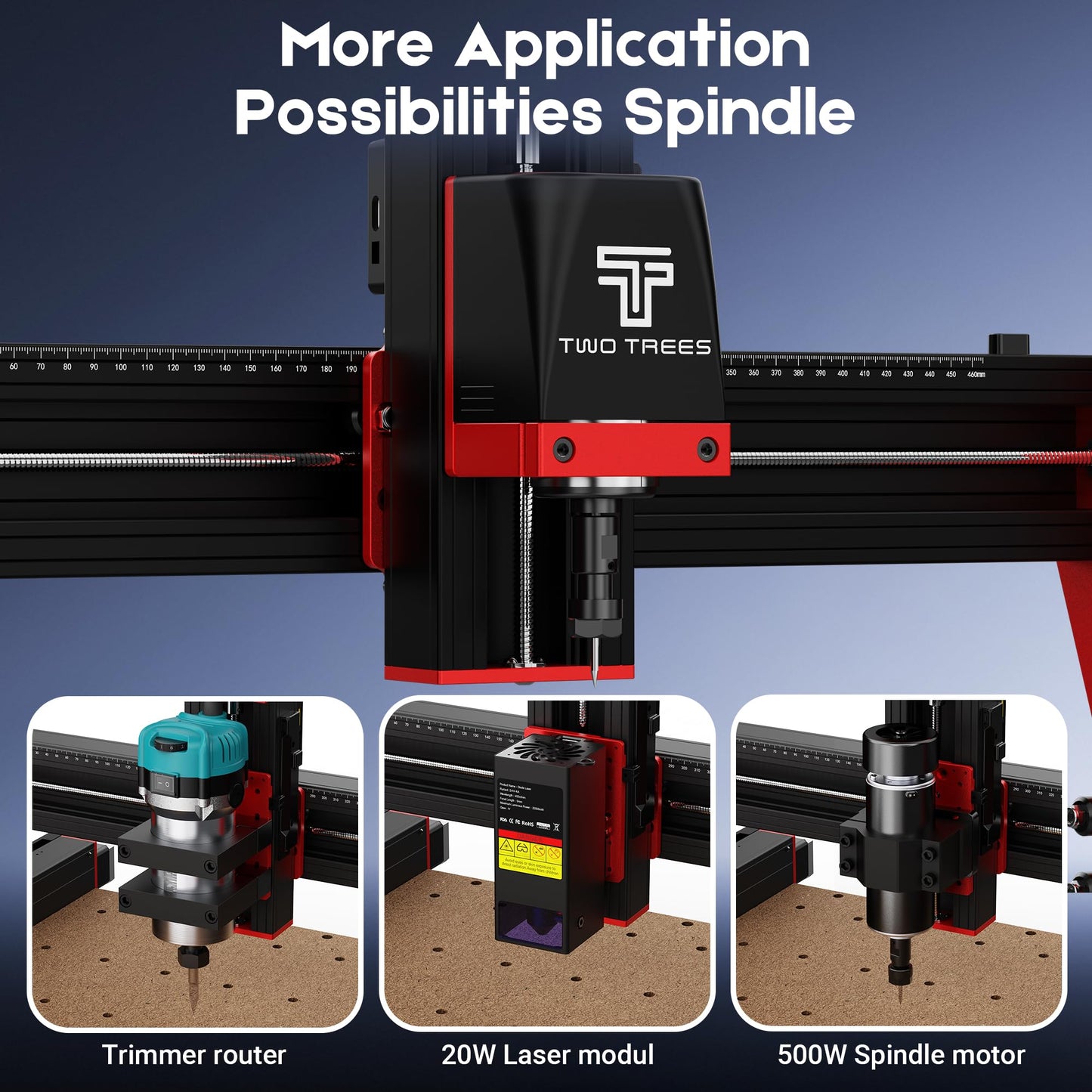 Twotrees TTC450 Pro All-Metal CNC Router Machine with NEMA 57 Stepper Motor 3.5" Touch Screen,Upgraded 3 Axis Engraver Machine, Engraving Milling Machine for Wood Acrylic Aluminum Carving Cutting