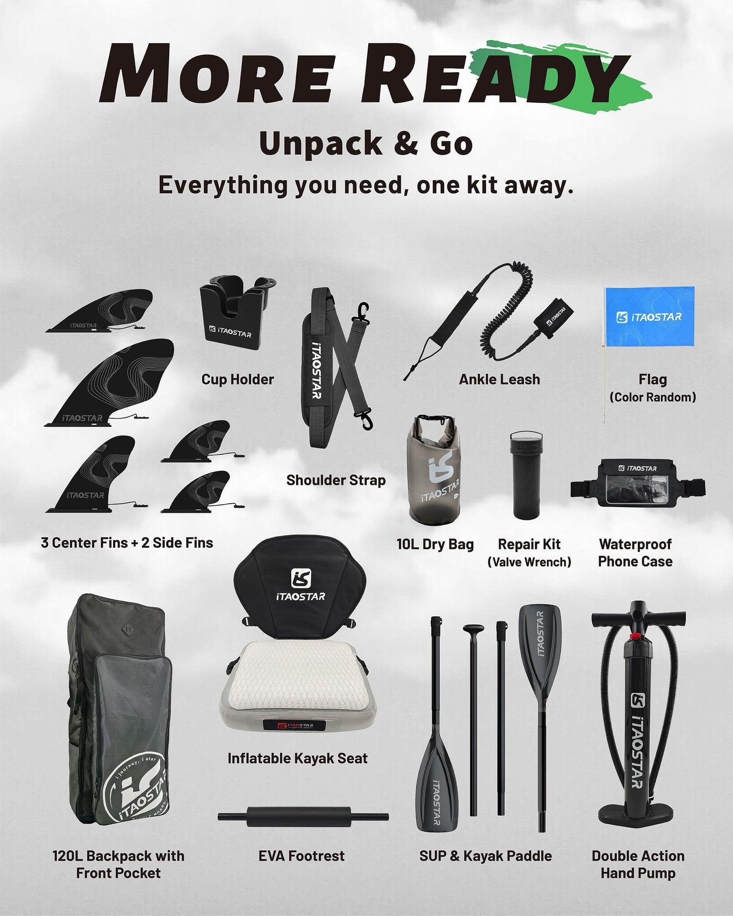 iTAOSTAR W03AP 12'x35 Inflatable Stand Up Paddle Board for Family - Extra Wide Inflatable SUP Boards with Seat, Premium SUP Package with Full Accessories for Touring & Yoga