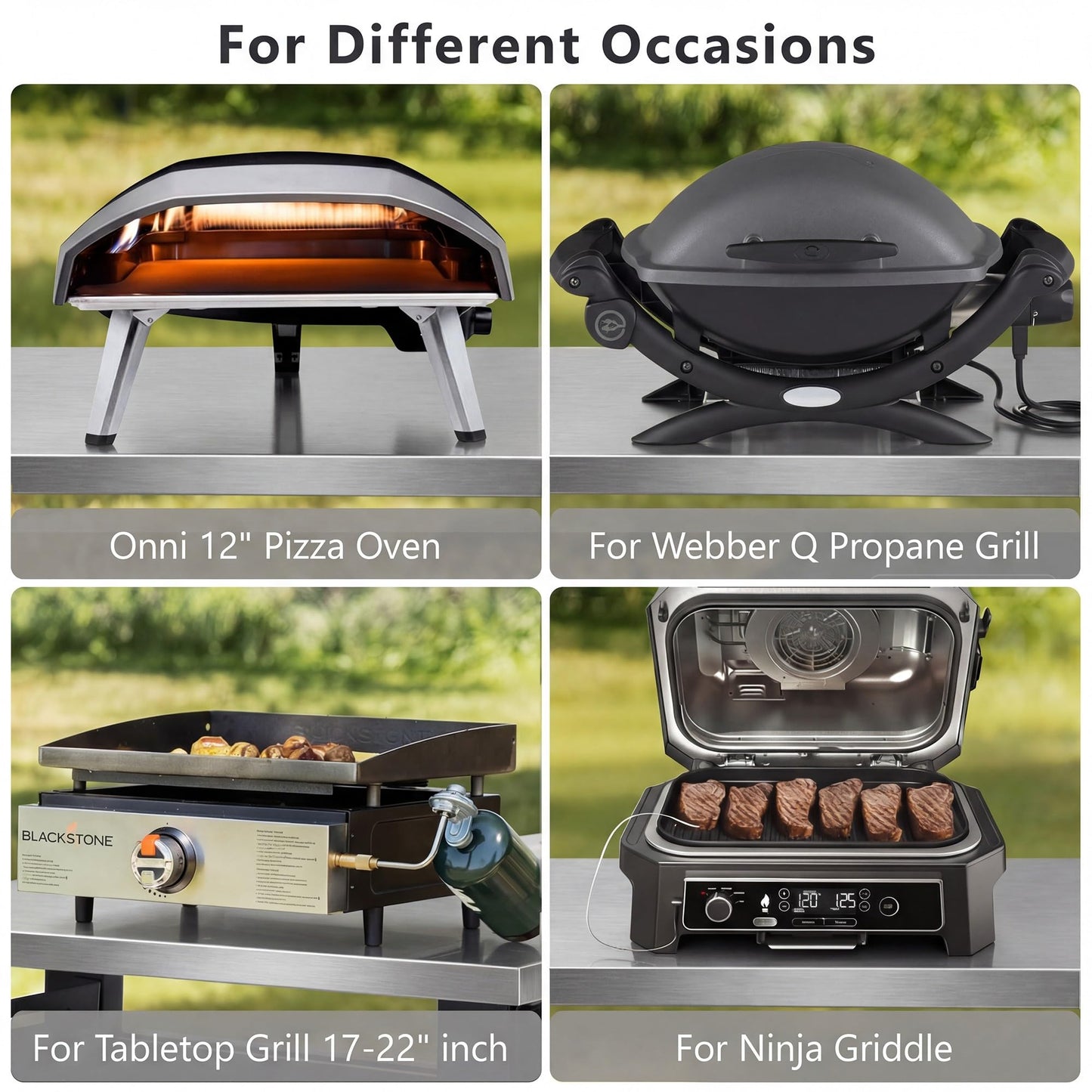 Merax 39.5" Outdoor Grill Cart with Pizza Topping Station, Grill Table Stand with Spice & Paper Rack for BBQ, Movable Food and Prep Workcart, Rolling Kitchen Island, Waterproof Cover Included, Black
