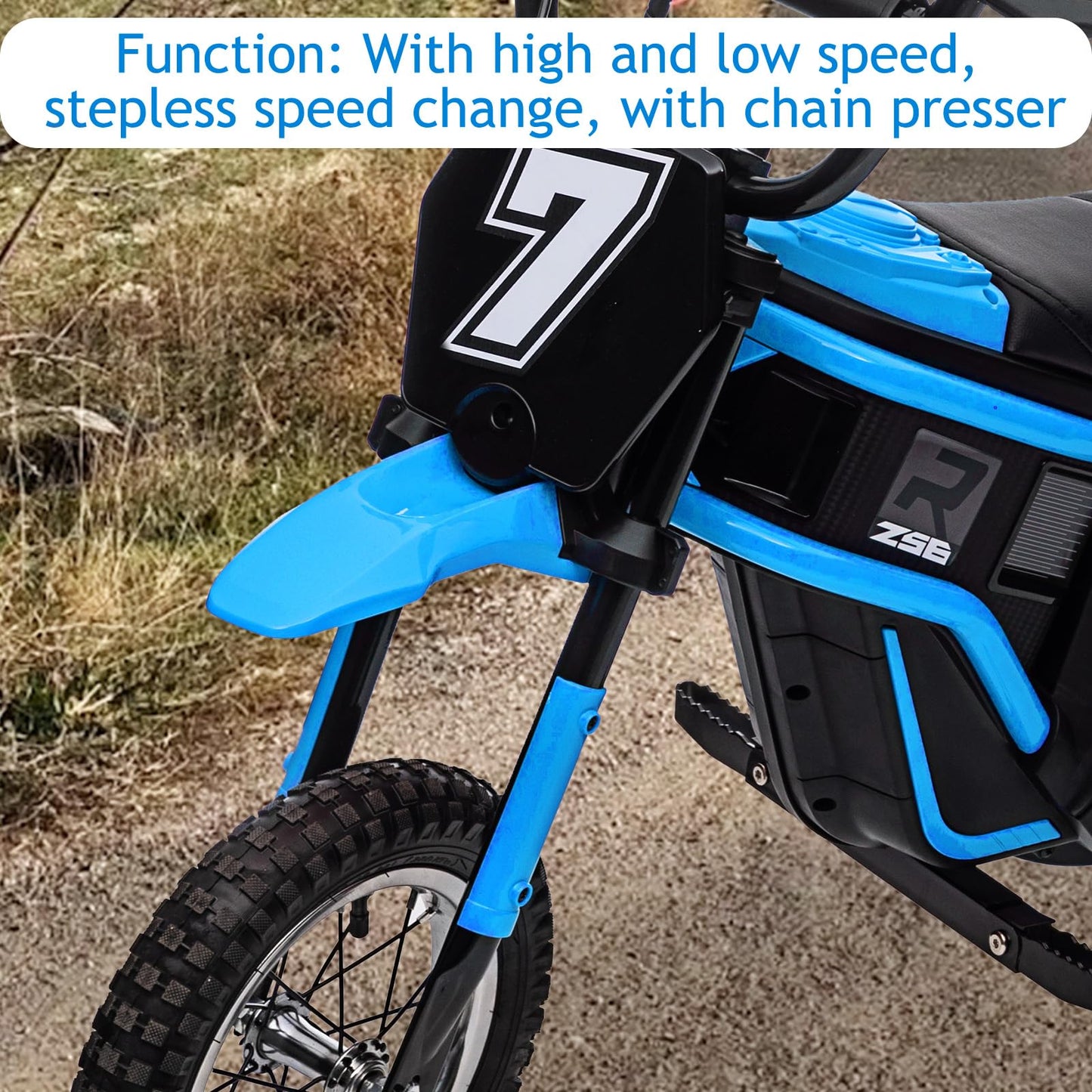 24V 350W Electric Dirt Bike for Kids – 3-Speed Modes, 14.29MPH Max Speed, ASTM-Certified Safe Motorcycle with Shockproof Suspension, Best Gift for Boys & Girls