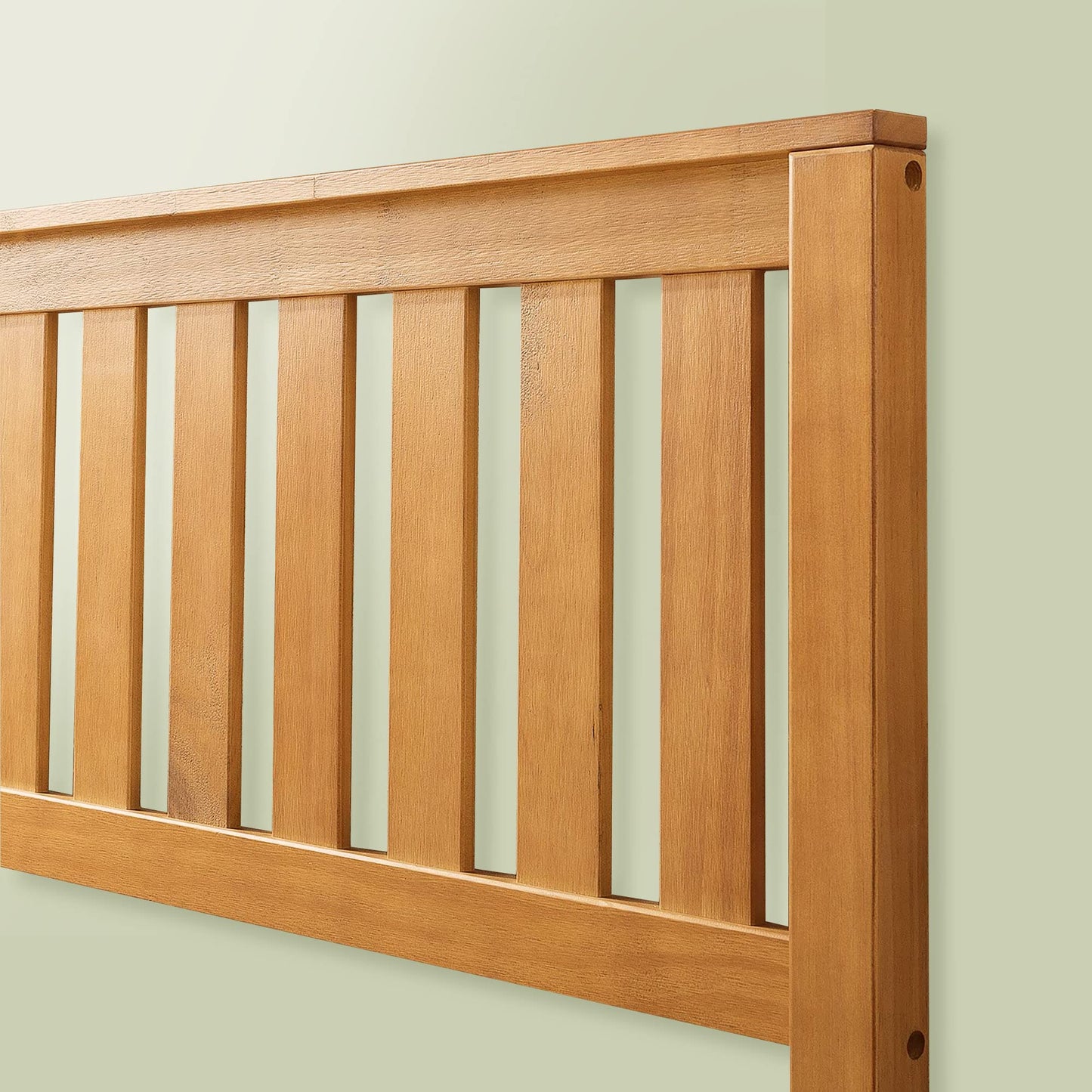Zinus Alexia Wood Platform Bed Frame with headboard, Solid Wood Foundation with Wood Slat Support, No Box Spring Needed, Easy Assembly, Rustic Pine, Queen