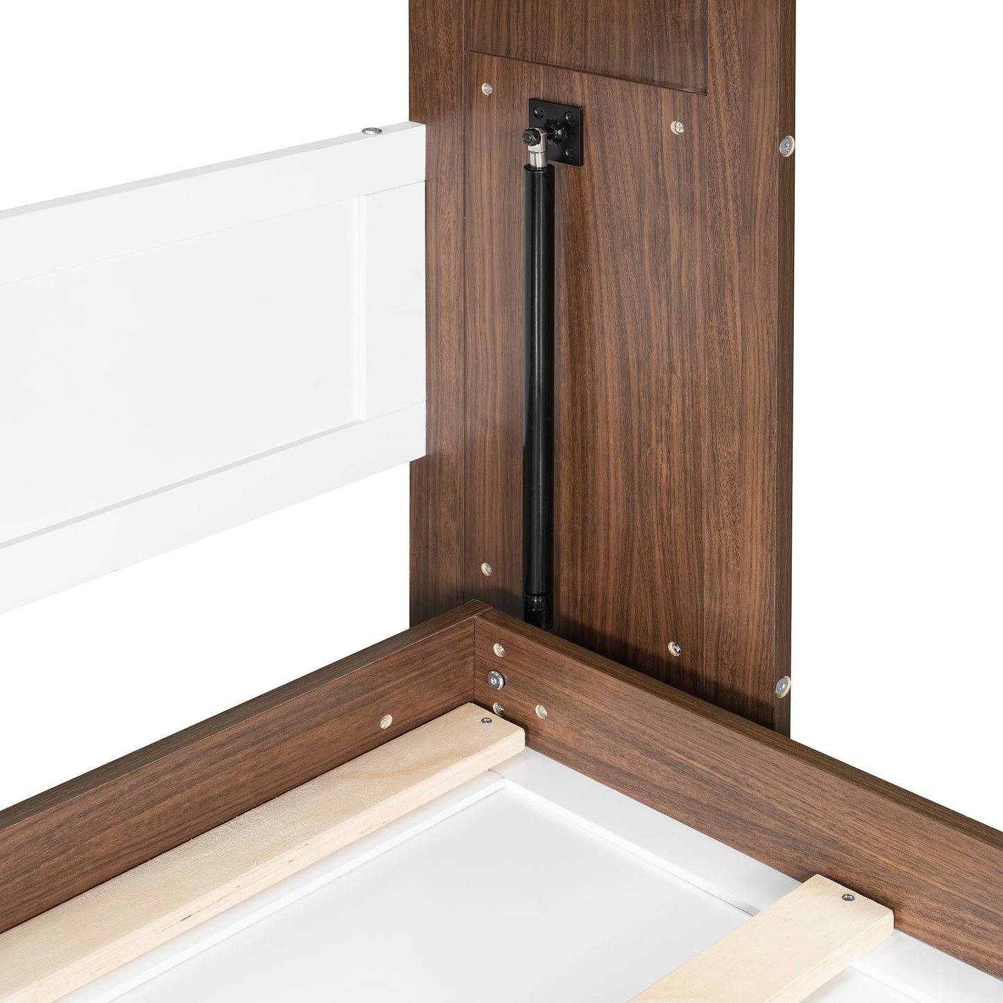 Merax Full Size Murphy Bed with Desk, Space Saving Fold Down Wall Bed