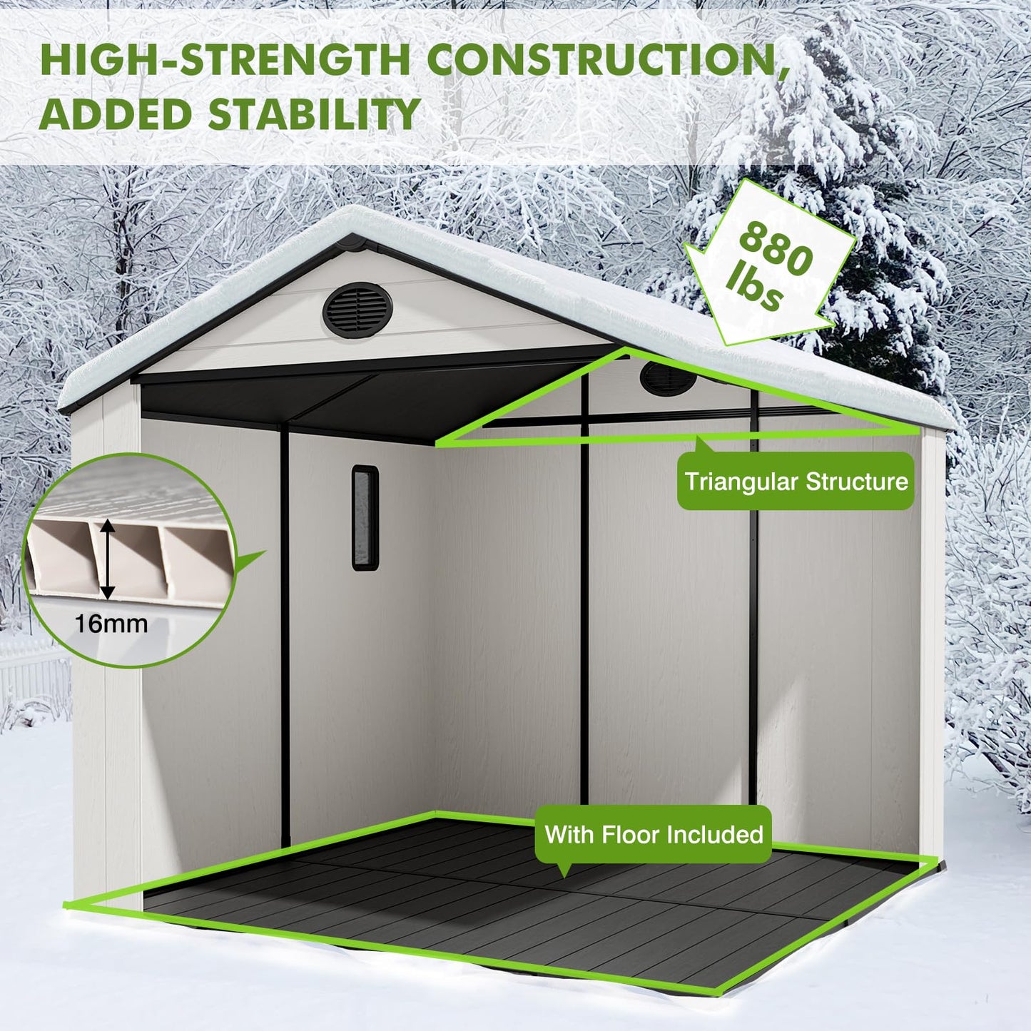 COOS BAY 8x8 Outdoor Storage Shed with Floor