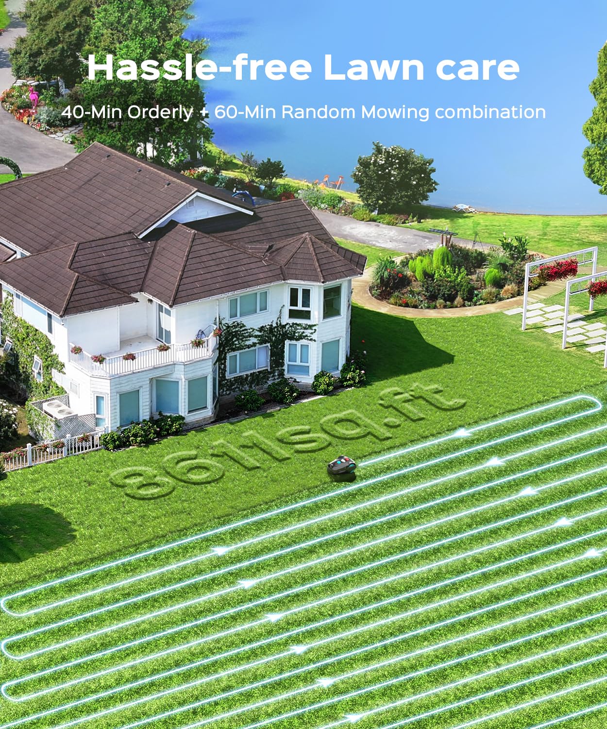 YARDCARE 2026 New M800Plus Robot Lawn Mower, GPS & 3D Vision, with 32.8 ft Magnetic Stripe, Obstacle Avoidance, Auto-Charging, APP Control, Bow-Shaped Mowing for Lawns up to 8611 sq.ft (Jet Black)