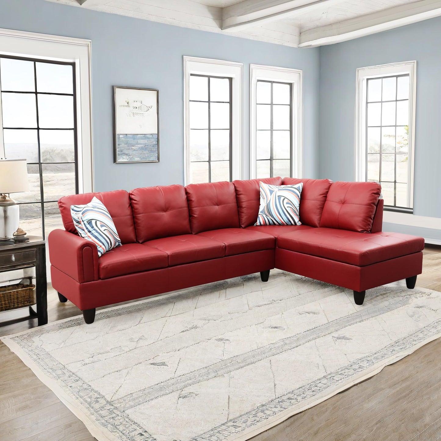 NicBex 97" L Shaped Couch Sectional Couches for Living Room, 2-Piece Modular Sofa with Movable Chaise & Deep Seat for Apartment, Bedroom, Office, Off-Brown