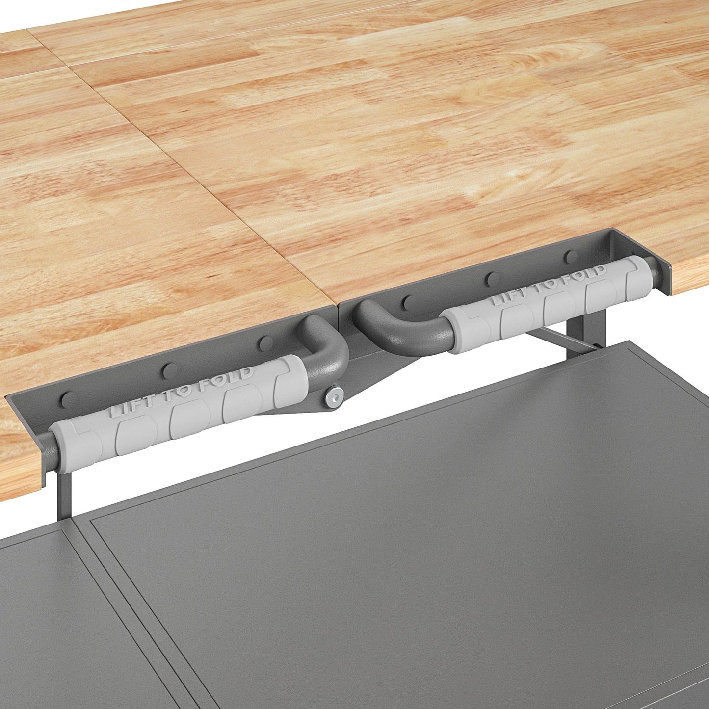 COSCO SmartFold Butcher Block Portable Workbench/Folding Utility Table (Gray Steel Frame)