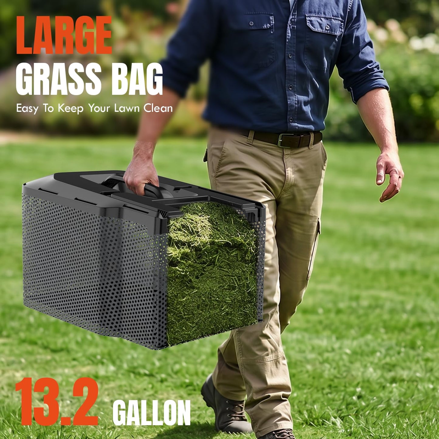 18 Inch Brushless Lawn Mower, 40V Cordless Electric Mower with 6-Position Height Adjustment, Push Mower for Garden Yards, 2×5.0Ah Batteries & Charger Included