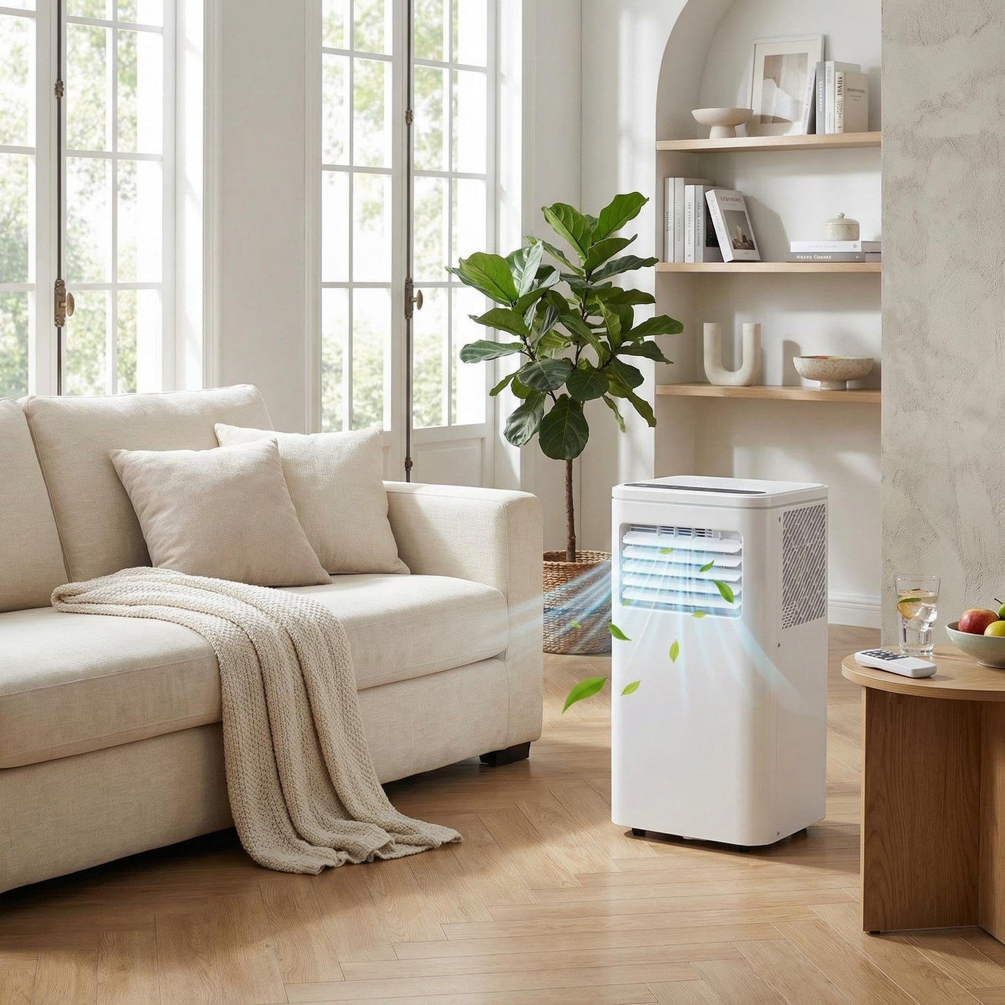 10,000 BTU Portable Air Conditioners - Cools 450 Sq. Ft., 4-in-1 Portable AC Unit with Cool, Fan, Dehumidifier, Sleep, 24H Timer, Remote & Installation Kit, for Bedroom, Office, Dorm