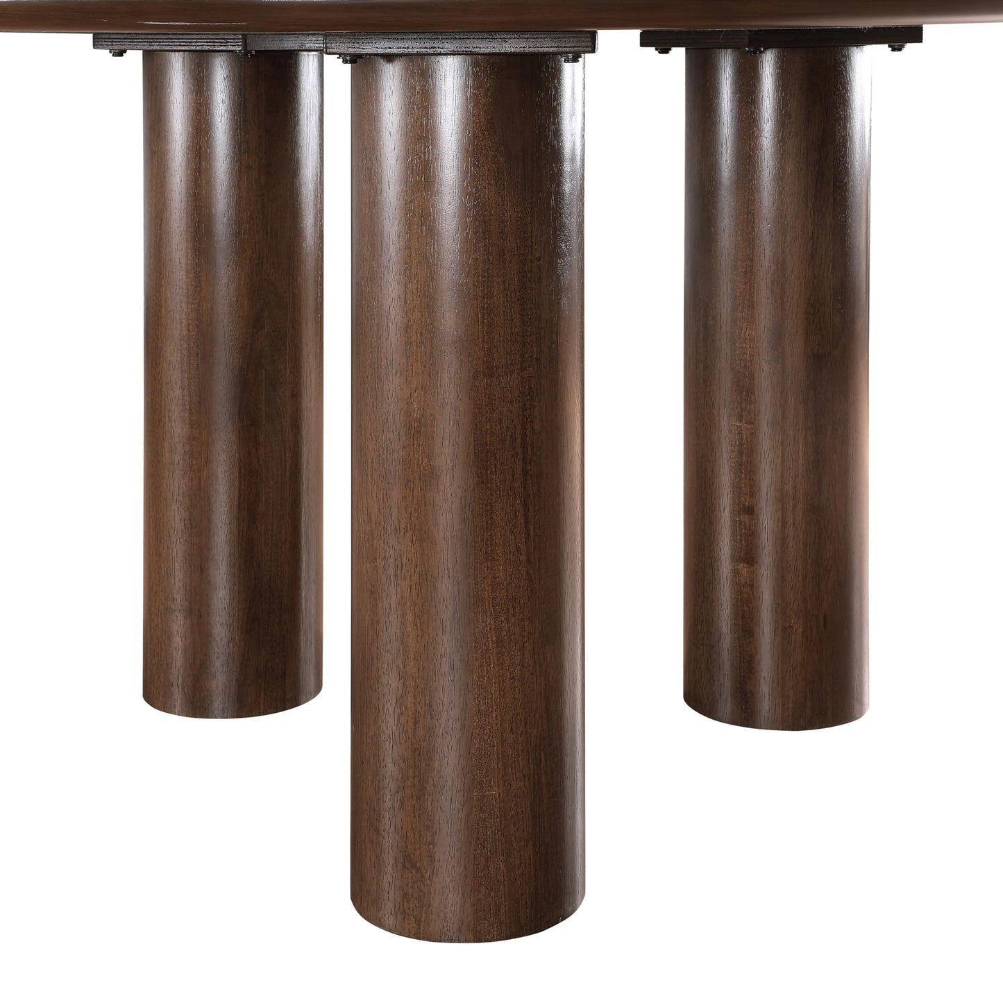 Meridian Furniture 943Brown-T Colosseum Collection Mid-Century Modern Dining Table with Rich Brown Walnut Finish, Oak Veneer, Mix of Solid Wood and MDF, 54" W x 54" D x 30" H, Brown