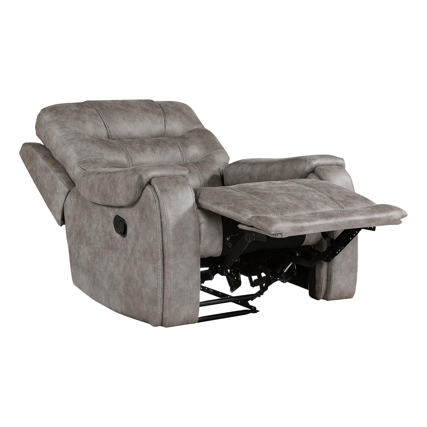 Lexicon Manual Recliner Chair, Home Theater Seating Recliner Armchair, Polished Microfiber Wall Hugger Manual Reclining Sofa Chair for Living Room/Office/Apartment, Grayish Brown