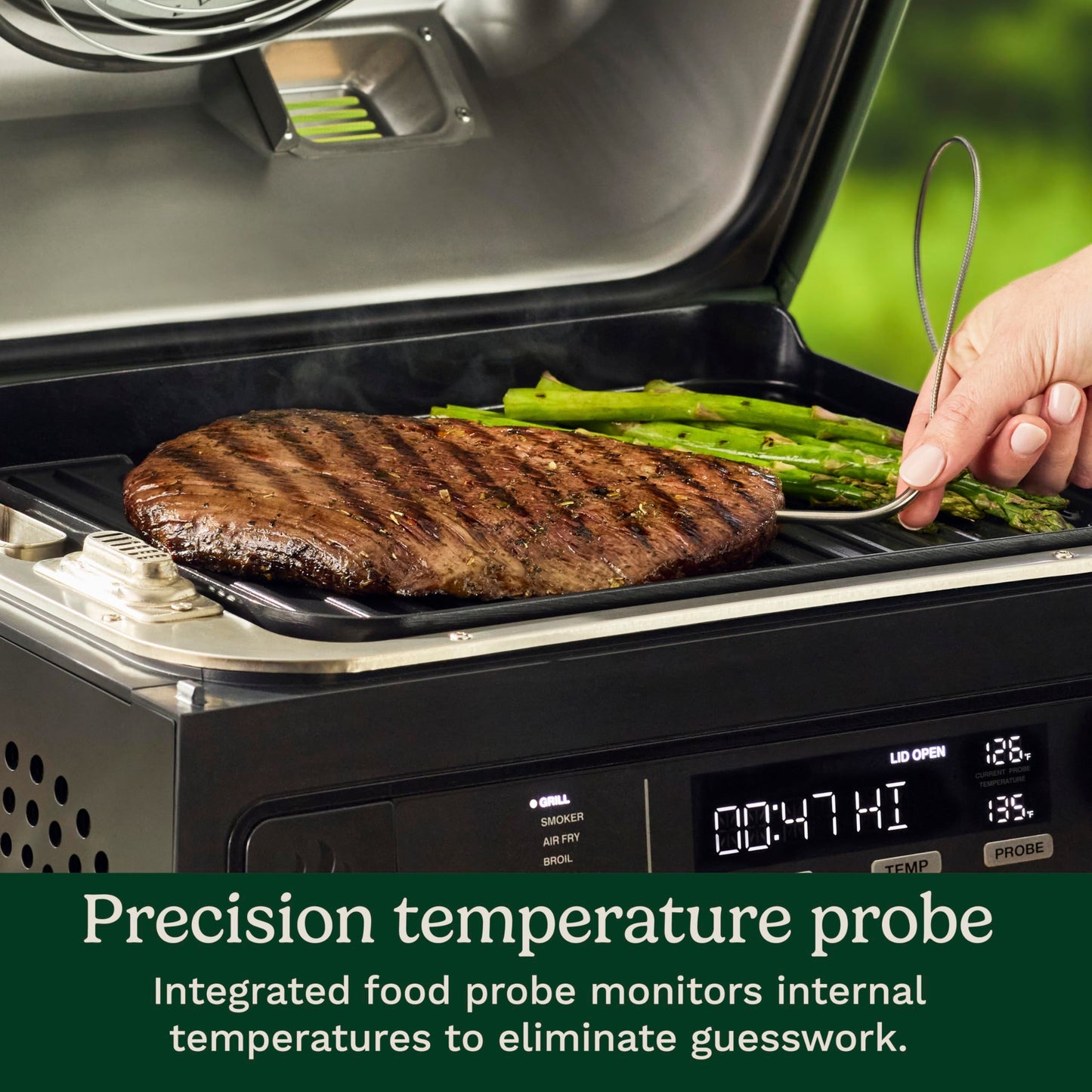 Cuisinart FlavorBoost™ 8-in-1 Outdoor Electric BBQ Grill & Portable Smoker, Air Fryer Grill Combo with Smart Probe, Smoke Drawer, 154 sq. in., Patio & Balcony Grill for Apartments, CEG-1302