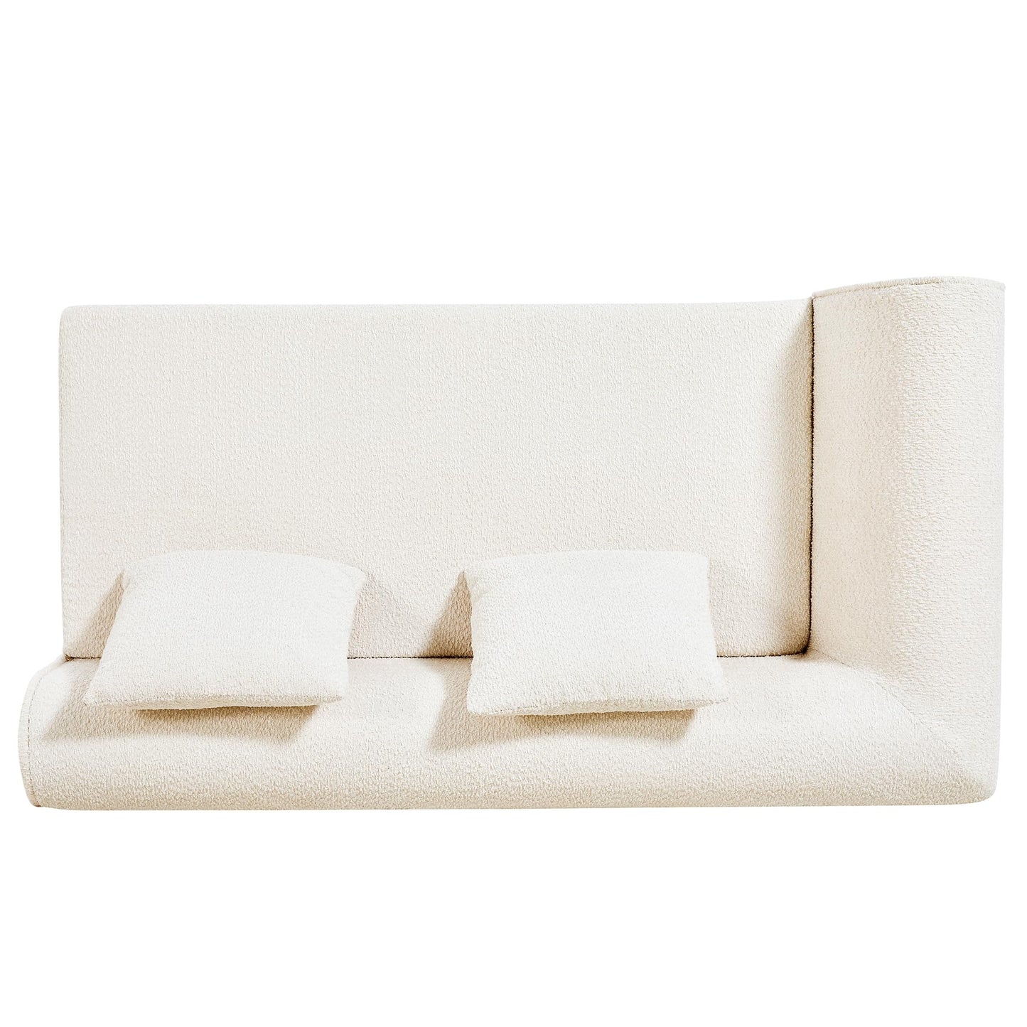 Christopher Knight Home Reiss 110" Curved Modular Sectional Sofa, Comfy Sofa Couch with Chaise Lounge, Modern Cloud Couch with Deep Seat, Fabric Upholstered Set for Living Room Bedroom, White