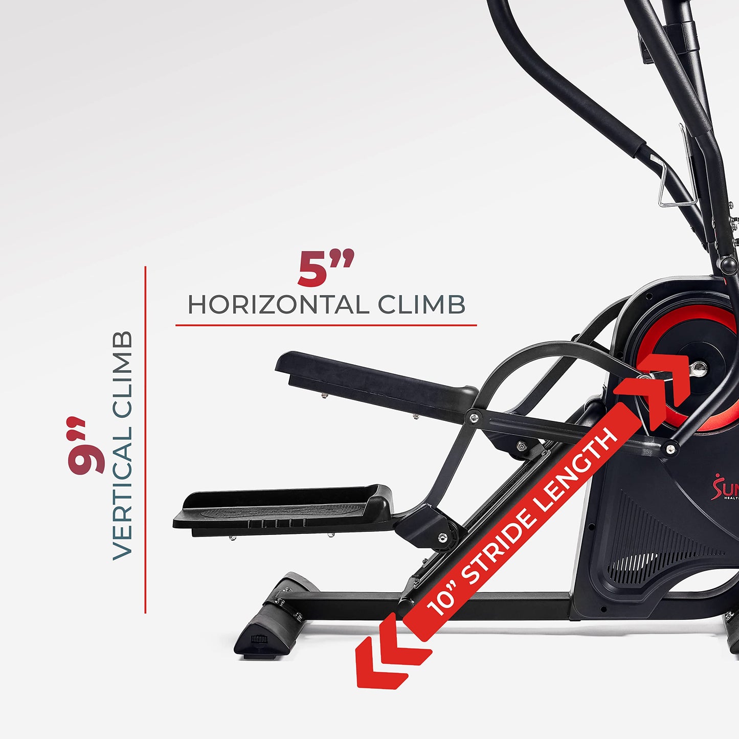 Sunny Health & Fitness Premium Cardio Climber Stepping Elliptical Machine - SF-E3919, Black