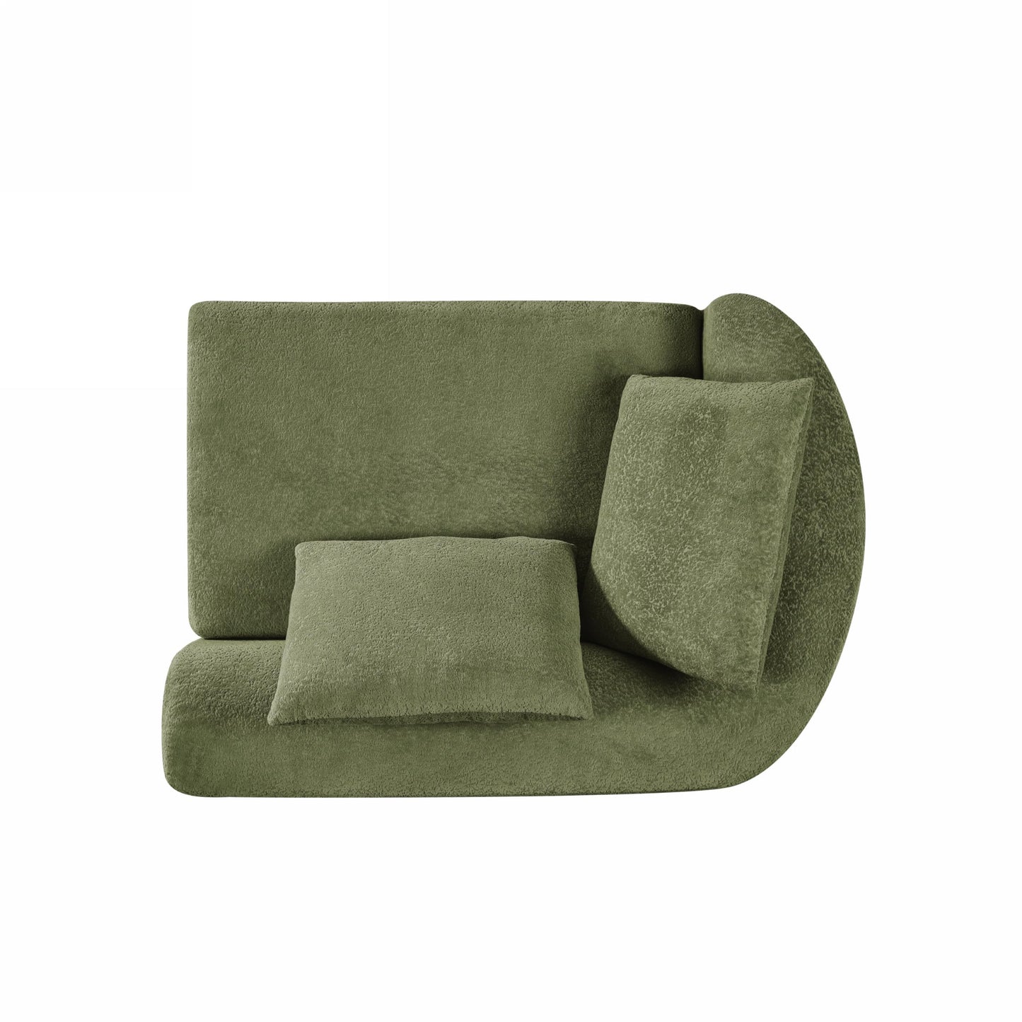 Christopher Knight Home 116" Modern Curved Sectional Sofa 2 Piece Set with Chaise Lounge, High-Density Compressed Sponge Couch, Fully Assembled Right Hand Facing Sofa for Living Room Lounge, Green