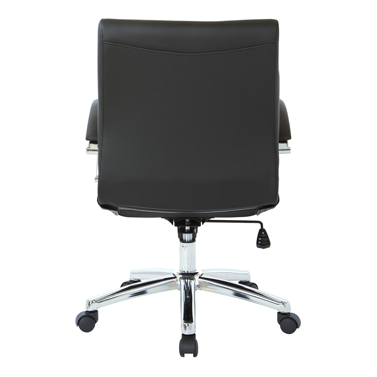 Office Star FL Series Executive Faux Leather Adjustable Office Chair with Built-in Lumbar Support, Low-Back, Black