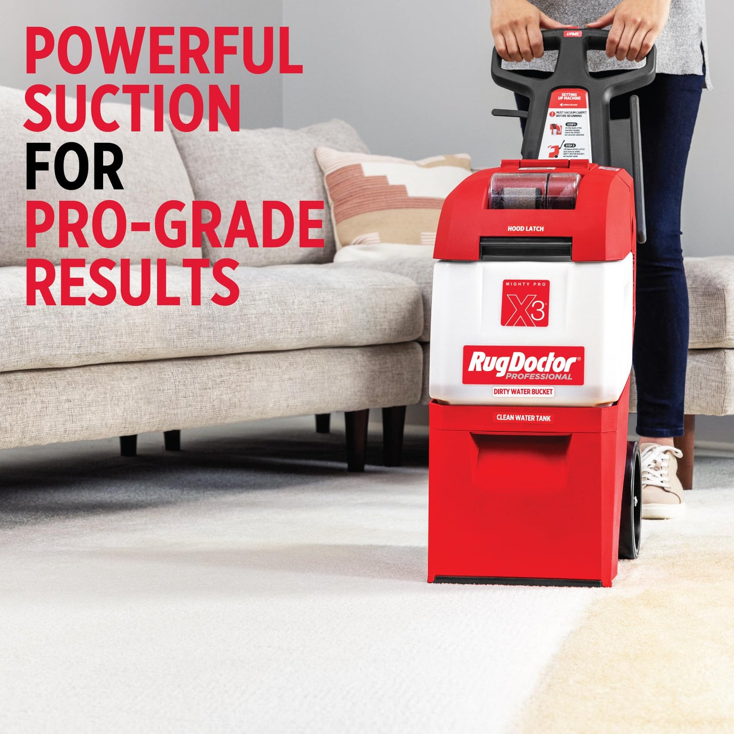 Rug Doctor Mighty Pro X3 Commercial Carpet Cleaner with Oxy Cleaner Pack