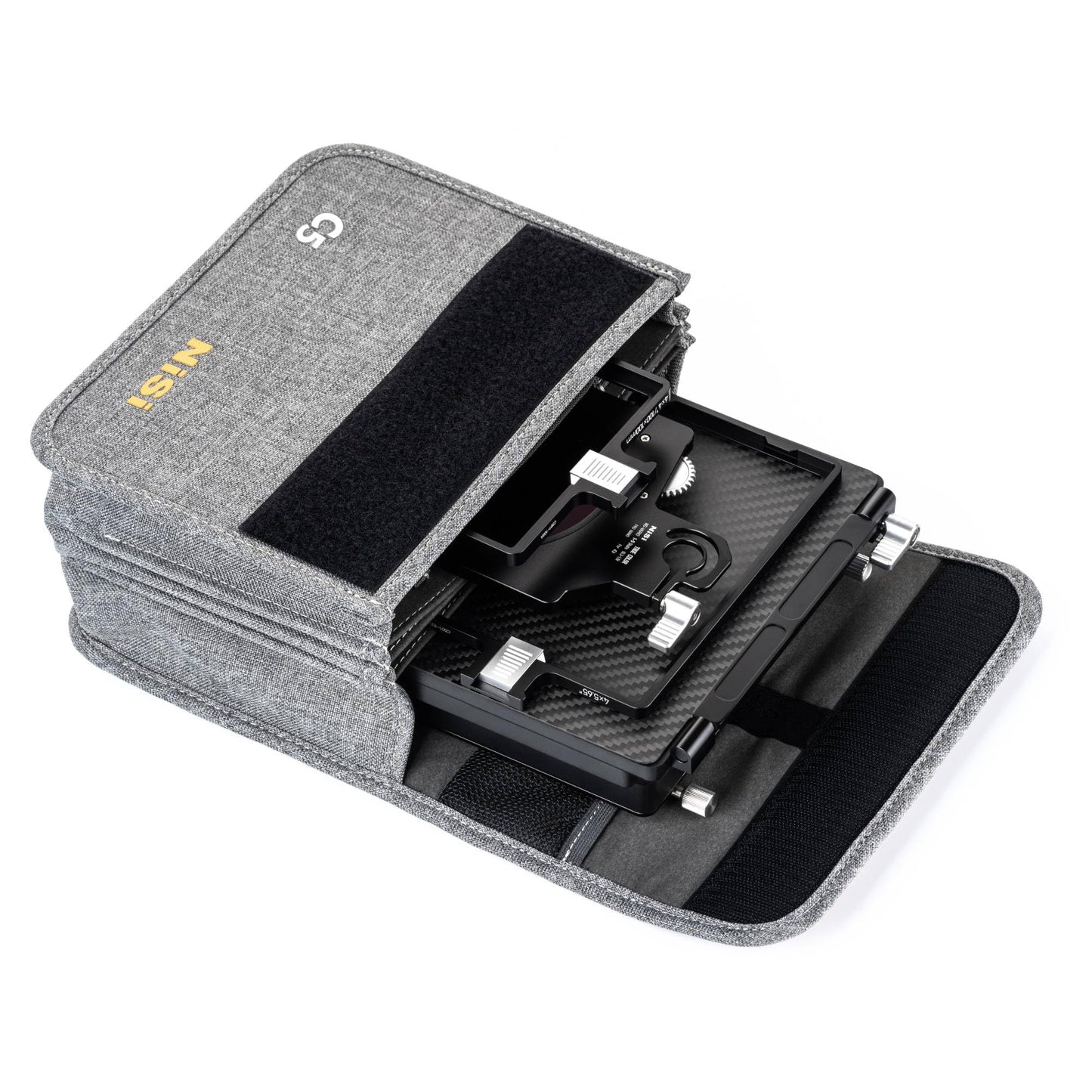 NiSi, Cinema C5 Matte Box Cinema Kit - 95mm Clamp-On, 4x4 & 4x5.65 Filter Slots - Rotating CPL, 1-5 Stop VND, 4-Stop ND, 1/8 Black Mist - Includes (67/72/77/82mm) Adapters, Filter Trays & Travel Pouch