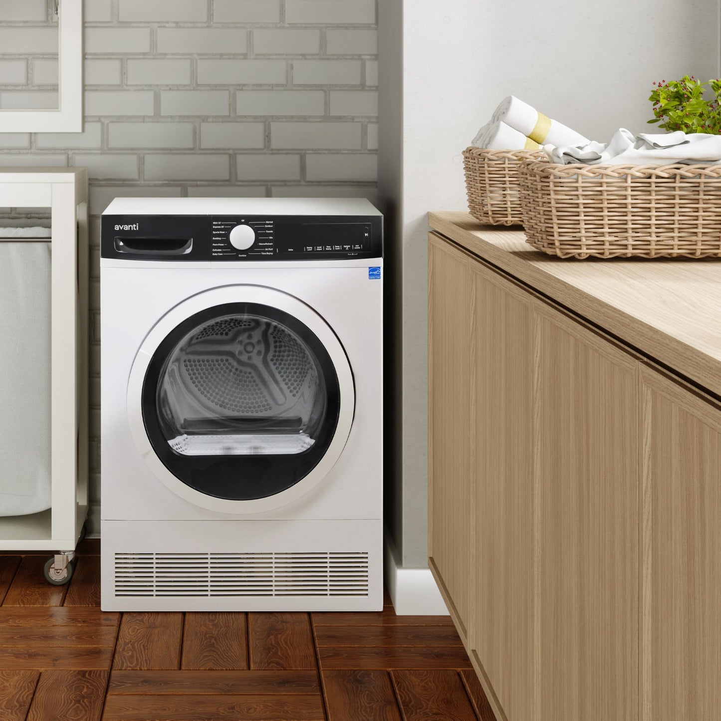 Avanti Front Load Clothes Dryer Compact 4.0 Cu. Ft. Capacity, ENERGY STAR Certified with Digital Controls, 15 Drying Cycles, Anti-Wrinkle, in White