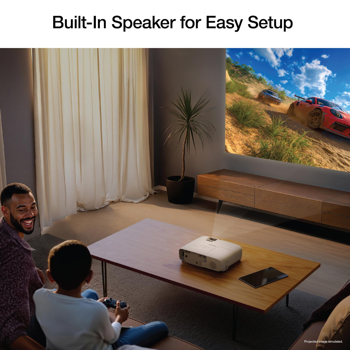 Epson Home Cinema 1100 3-Chip 3LCD Wireless 1080p Projector, Streaming with Apple AirPlay, Miracast, Home Theater/Gaming, 3,400 Lumens Color and White Brightness, Speaker, 16000:1 Contrast, 2X HDMI