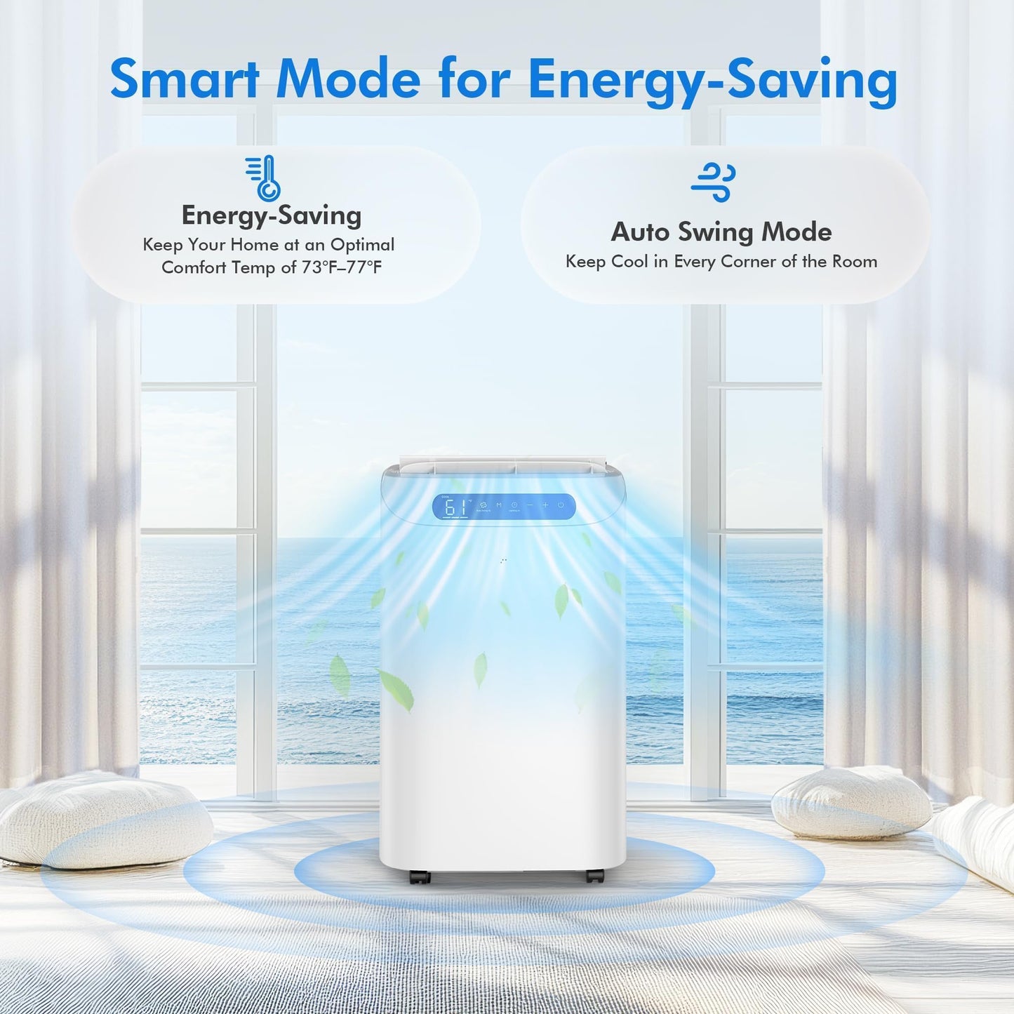 14000 BTU Portable Air Conditioners, Cools Up to 700 Sq.Ft, AC Unit with Cooling, Fan, Dehumidifier, Sleep Mode, Remote Control&Installation Kit, Portable AC for Large Rooms