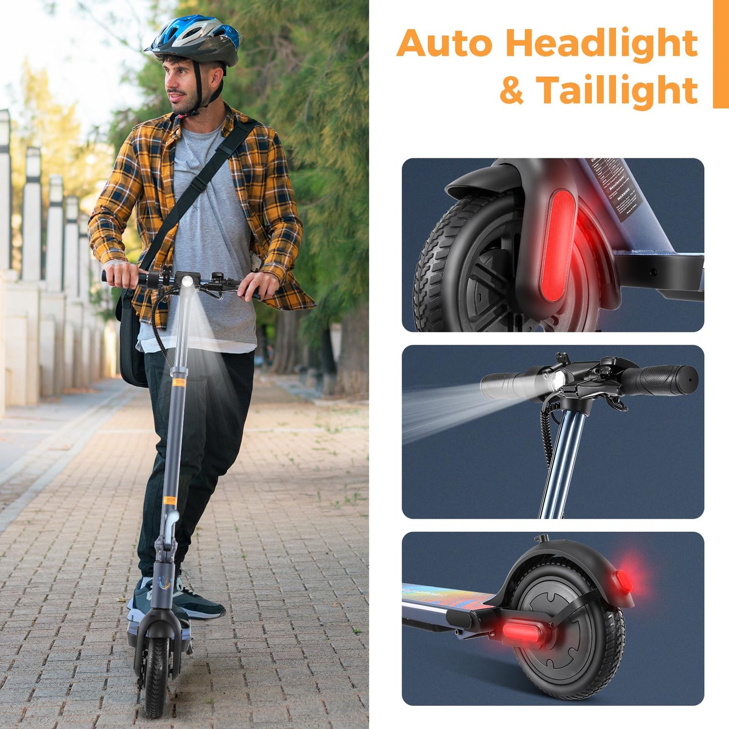 Caroma Adult Electric Scooter 350W, Max 20 Miles & 20 Mph, 9" Big Tires Electric Scooters Adults, Height Adjustable E Scooter for Adults, Foldable Commuting Scooter Electric, 265Lbs Load, Blue
