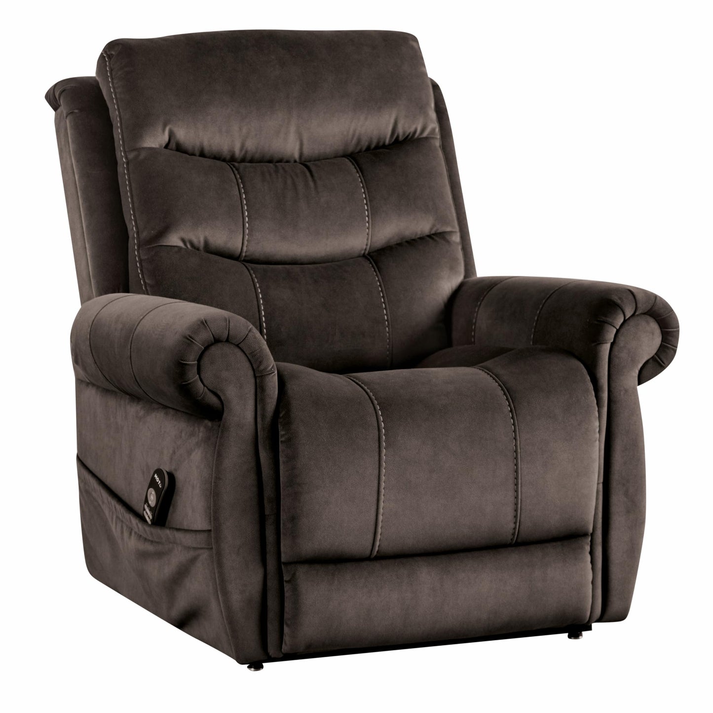 Furniture of America Sunbeam Fabric Power Lift Recliner Chair with Steel Seat Box, Heating and Massage System, Wired Controller with USB-A Port for Living Room, Bedroom, Gray