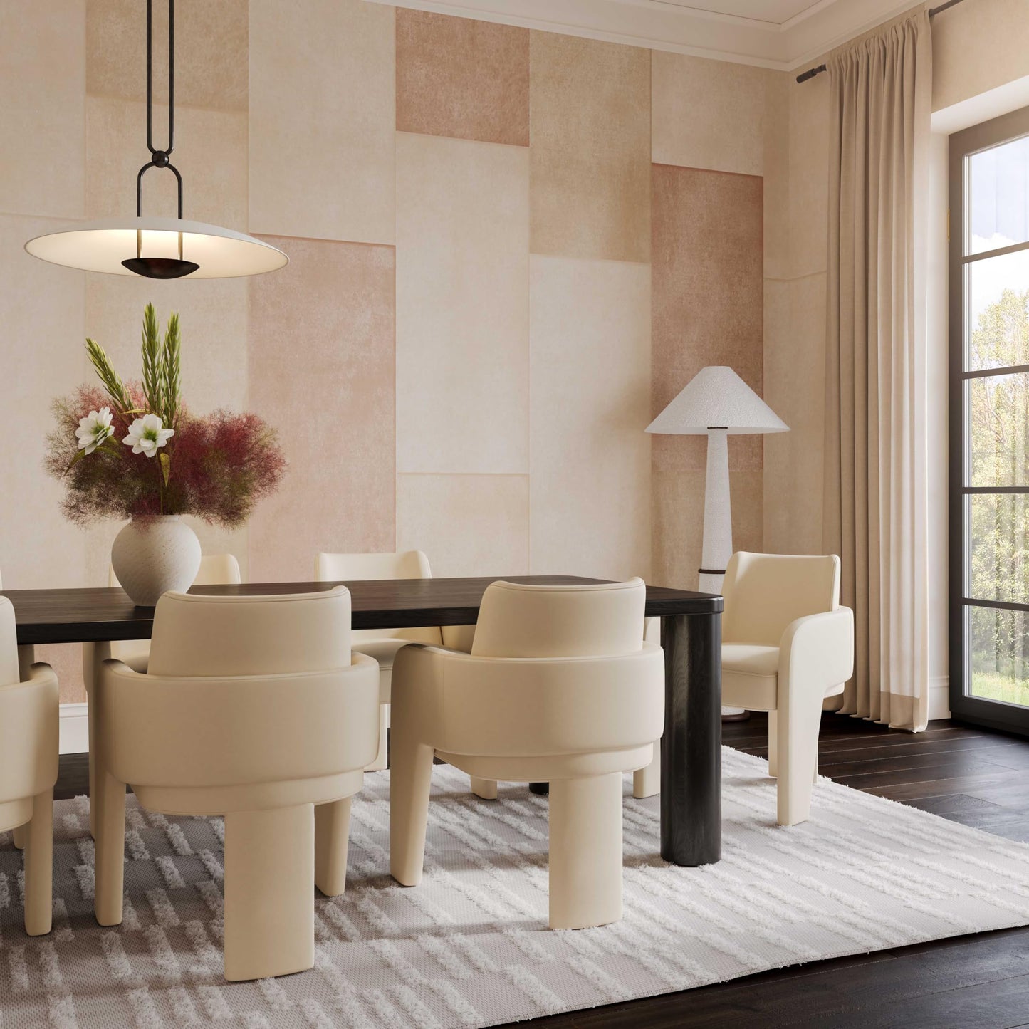 Tov Furniture Leo Cream Vegan Leather Dining Chair