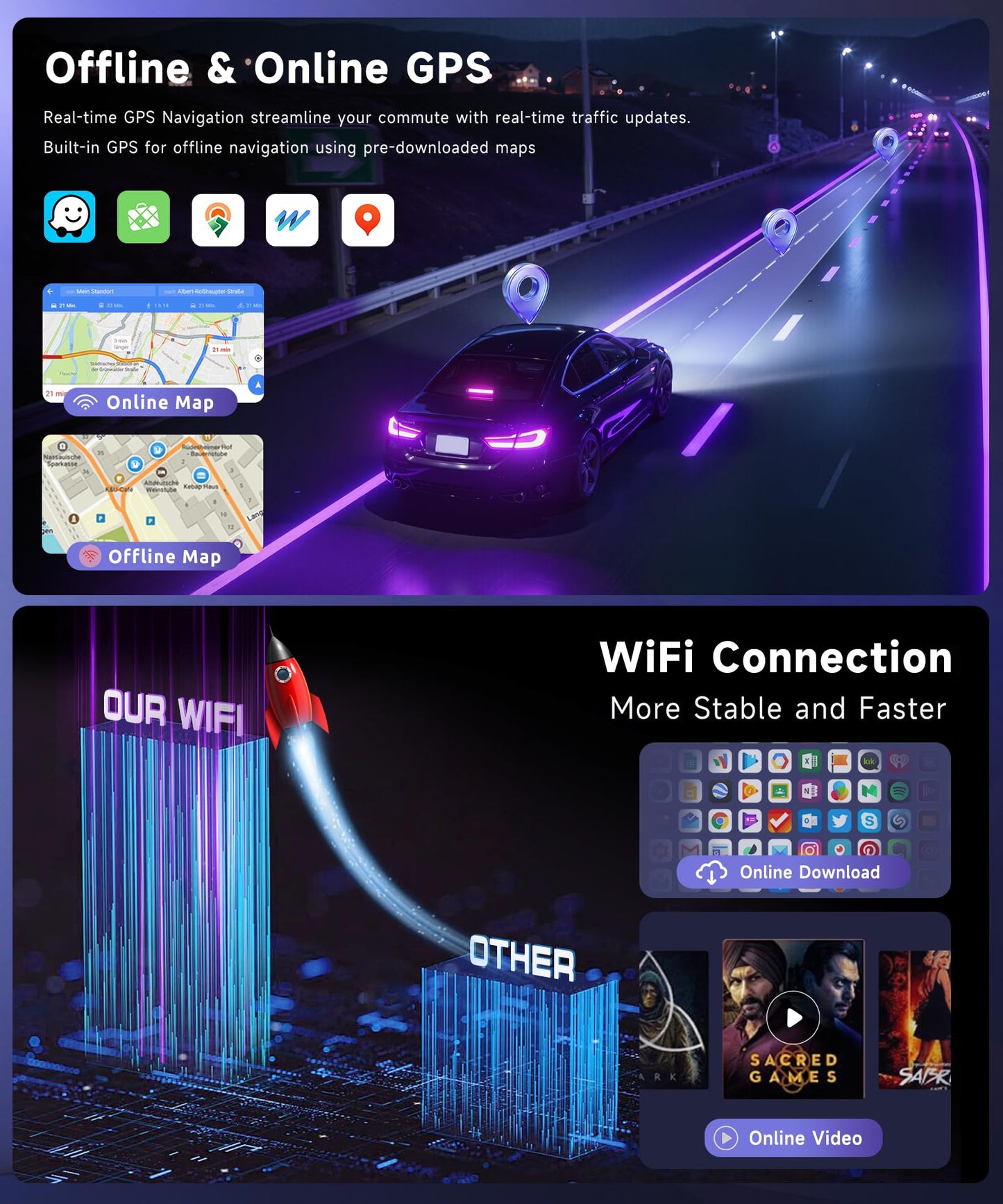 DSP 8Core 4+64G Radio for Fiat 500 2007-2015 Car Stereo with Wireless Carplay Android Auto,7inch 1280X720P IPS Touch Screen,5Ghz WiFi,63UIs,Built-in GPS,5.0Bluetooth,FM/RDS,SWC Backup Camera