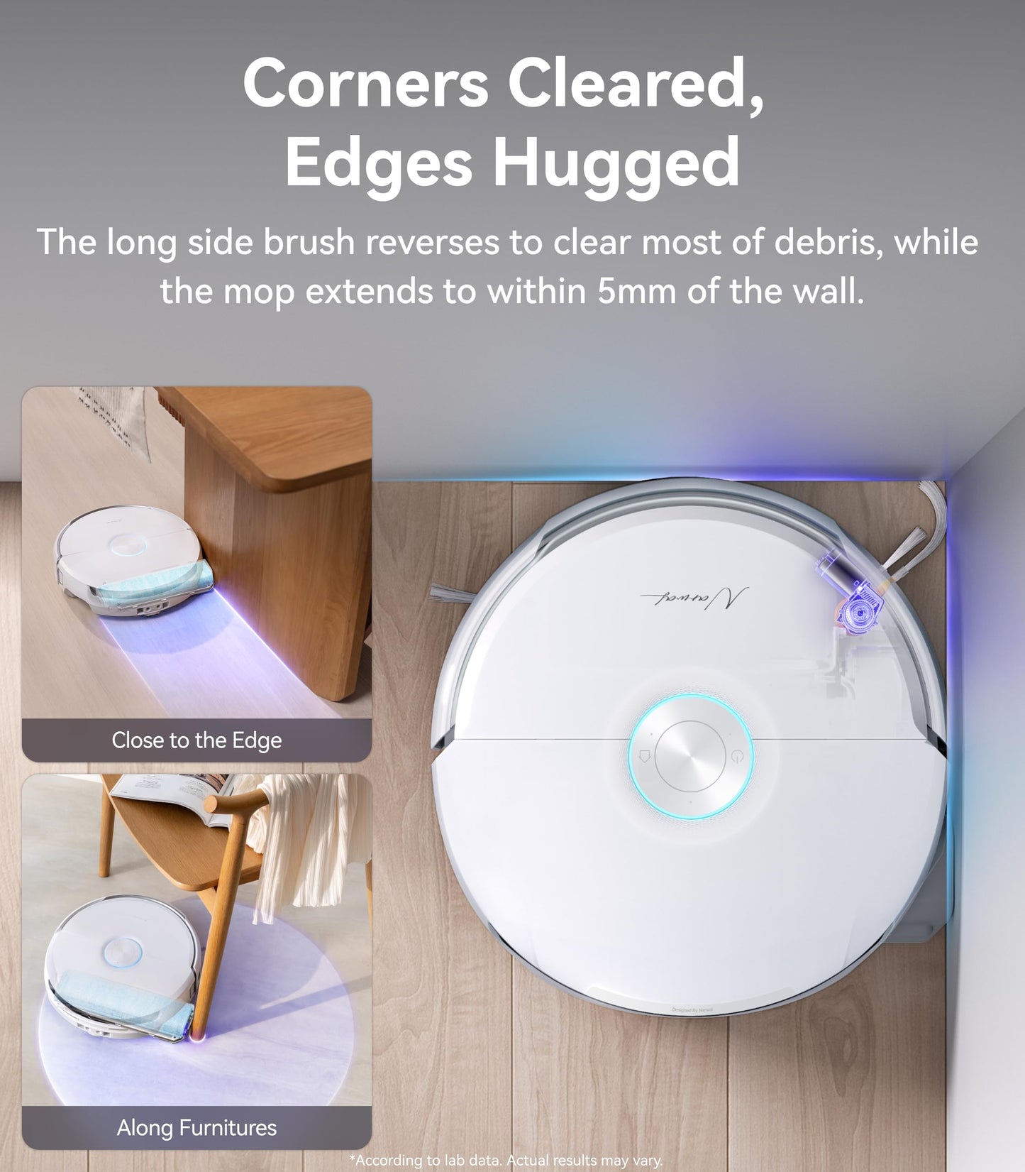 NARWAL Flow Robot Vacuum and Mop Combo, FlowWash Real-Time Self-Cleaning Track Mop, 22,000 Pa Suction, Dual-Camera AI Obstacle Avoidance, Carpet & Edge Cleaning, Self-Emptying Robot Vacuum,White