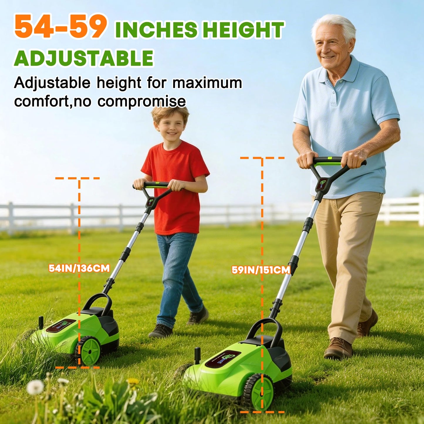 Electric Small Lawn Mower with Auto Shut-Off Sensor, 3 Position Cutting Height, 9.9Lbs Lightweight Cordless Push Mower Battery Powered for Garden/Yard/Farm, Gardening Gifts for Parents, Seniors